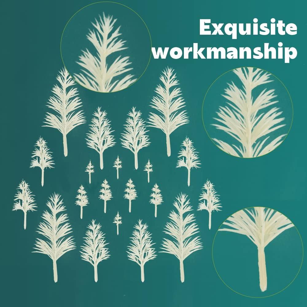 Mini Árboles Falsos LUEYAO 20 PCS Escenografía DIY Blanco