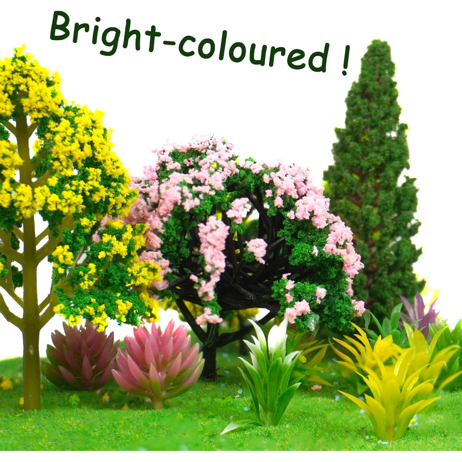 60 Piezas Mini Árboles y Plantas Falsas para Diorama DIY