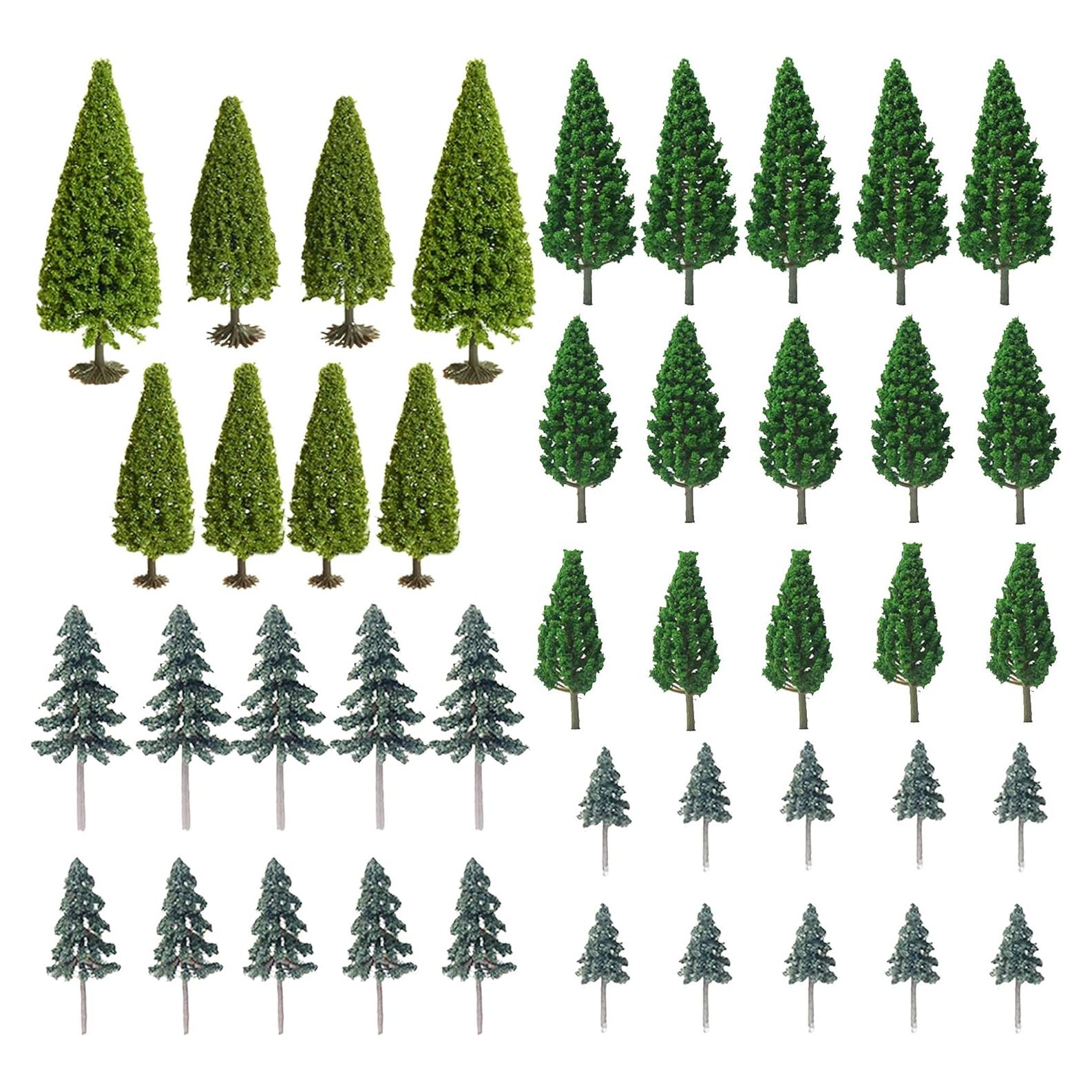 Woohome 44 PCS Árboles Miniatura Verde para Modelos DIY
