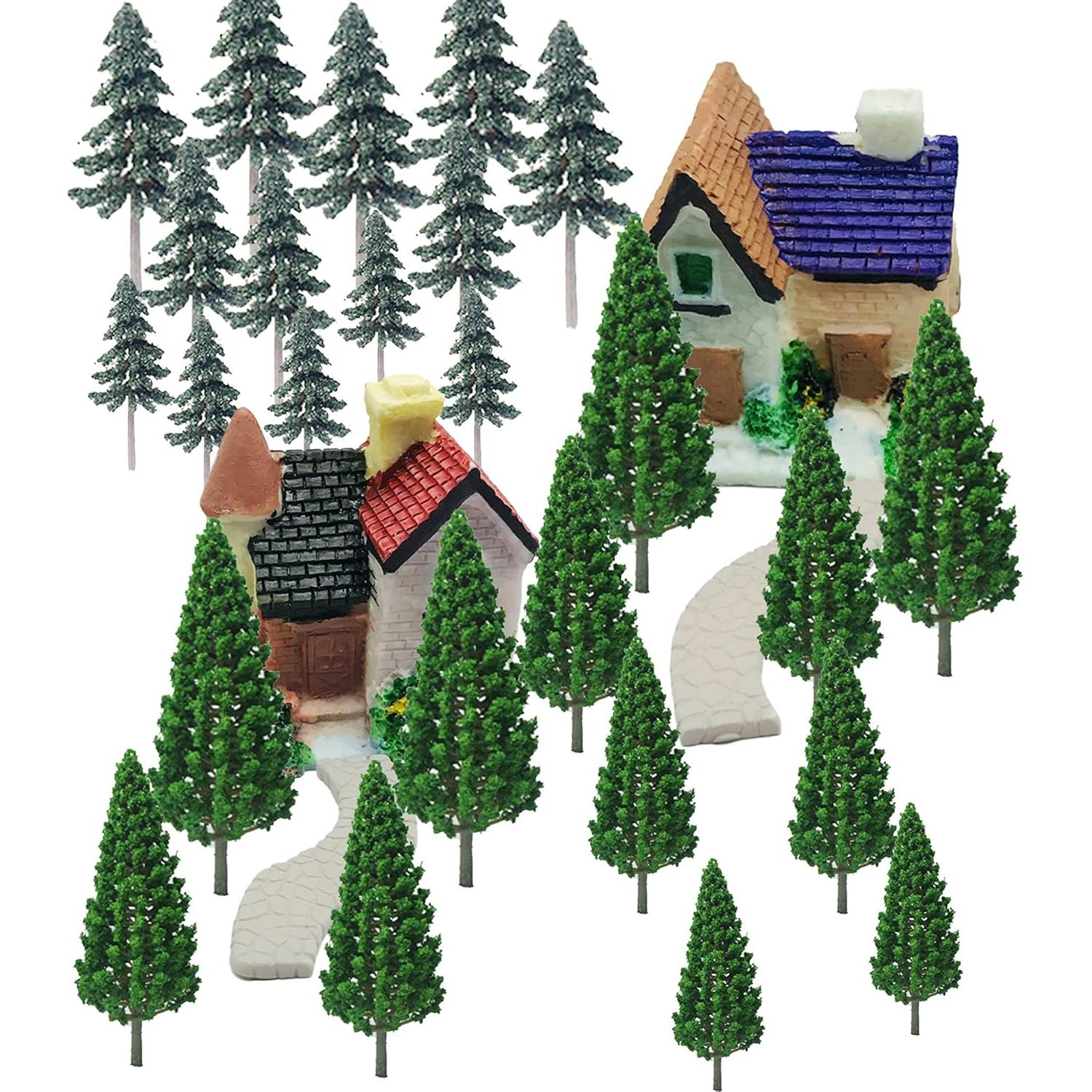 Woohome 44 PCS Árboles Miniatura Verde para Modelos DIY