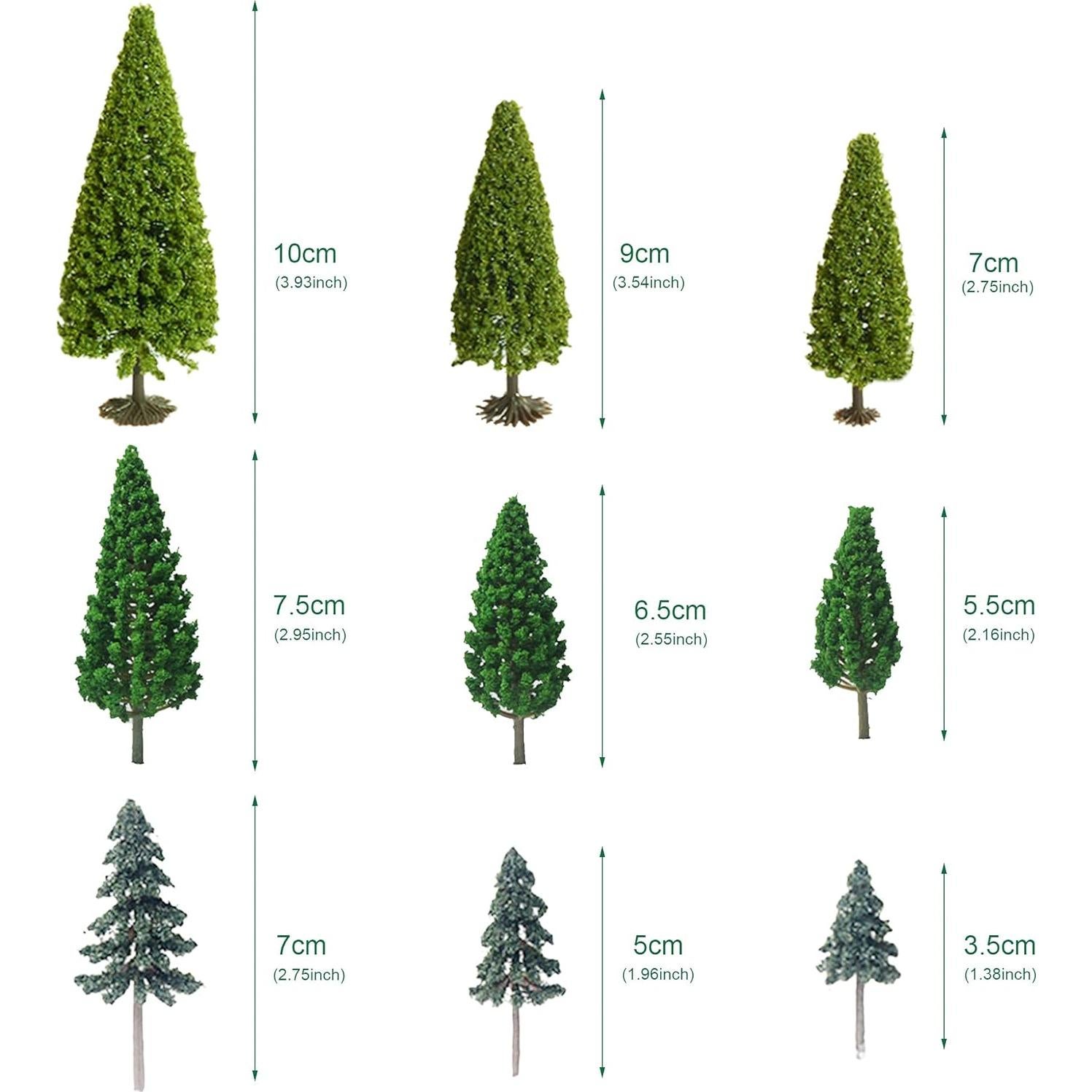 Woohome 44 PCS Árboles Miniatura Verde para Modelos DIY