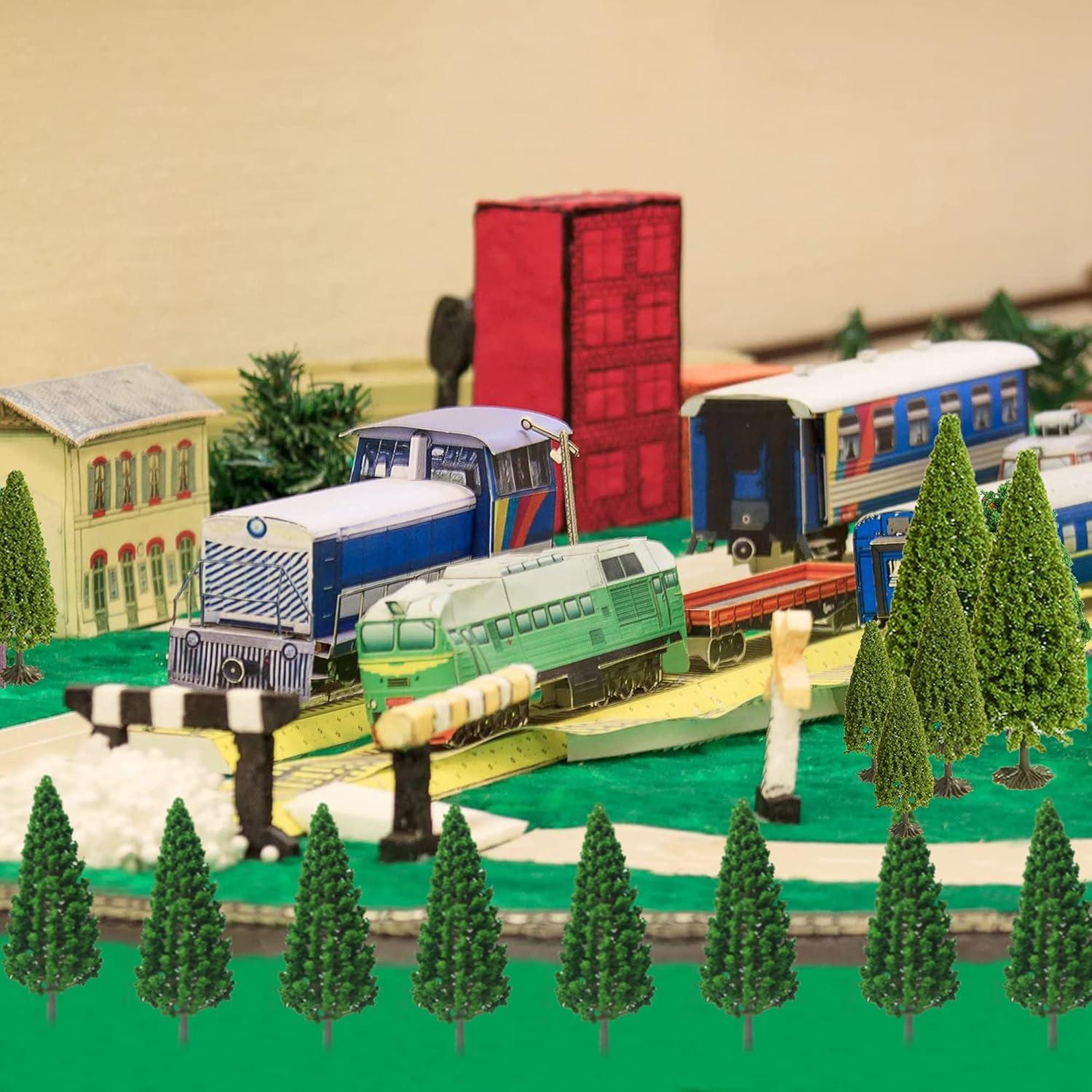 Woohome 44 PCS Árboles Miniatura Verde para Modelos DIY