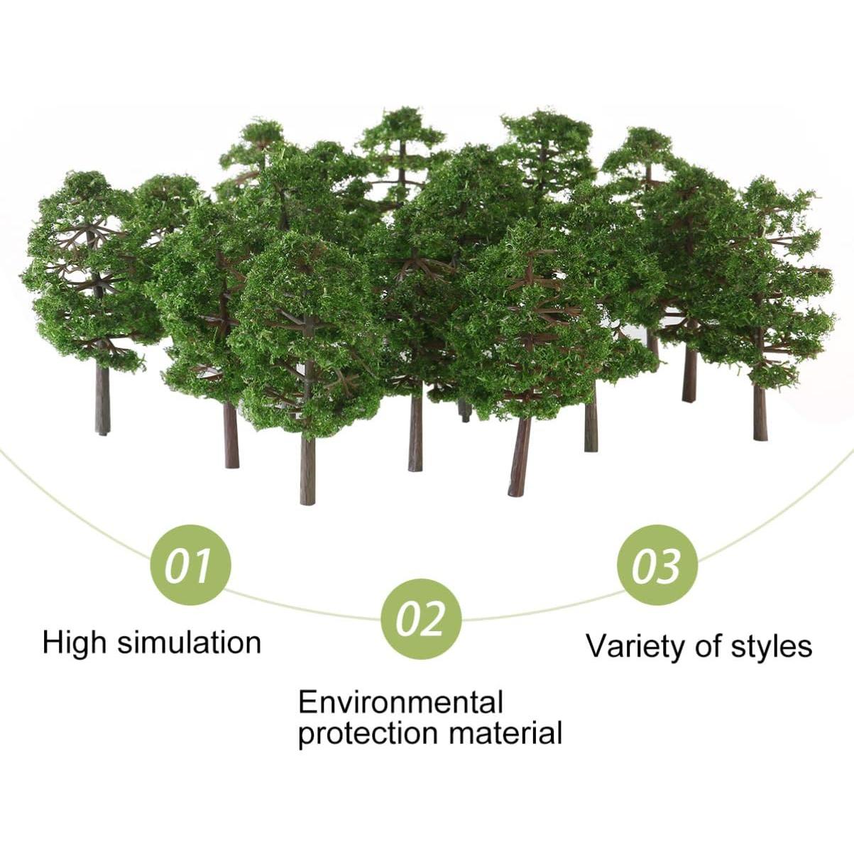 20 Árboles Artificiales Modelo Paisaje 9cm Verde BESPORTBLE