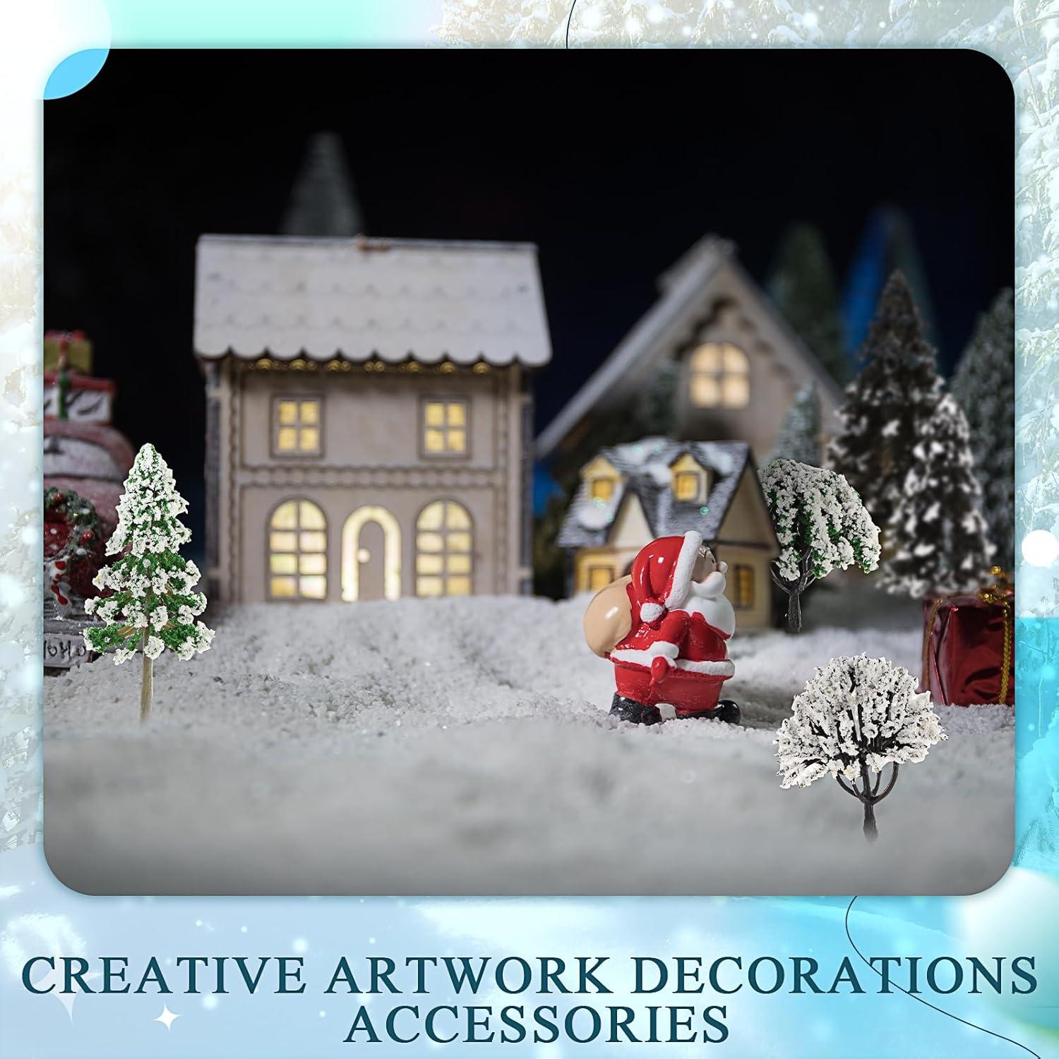 28 Árboles Miniatura Nevados Canlierr para Diorama y Manualidades