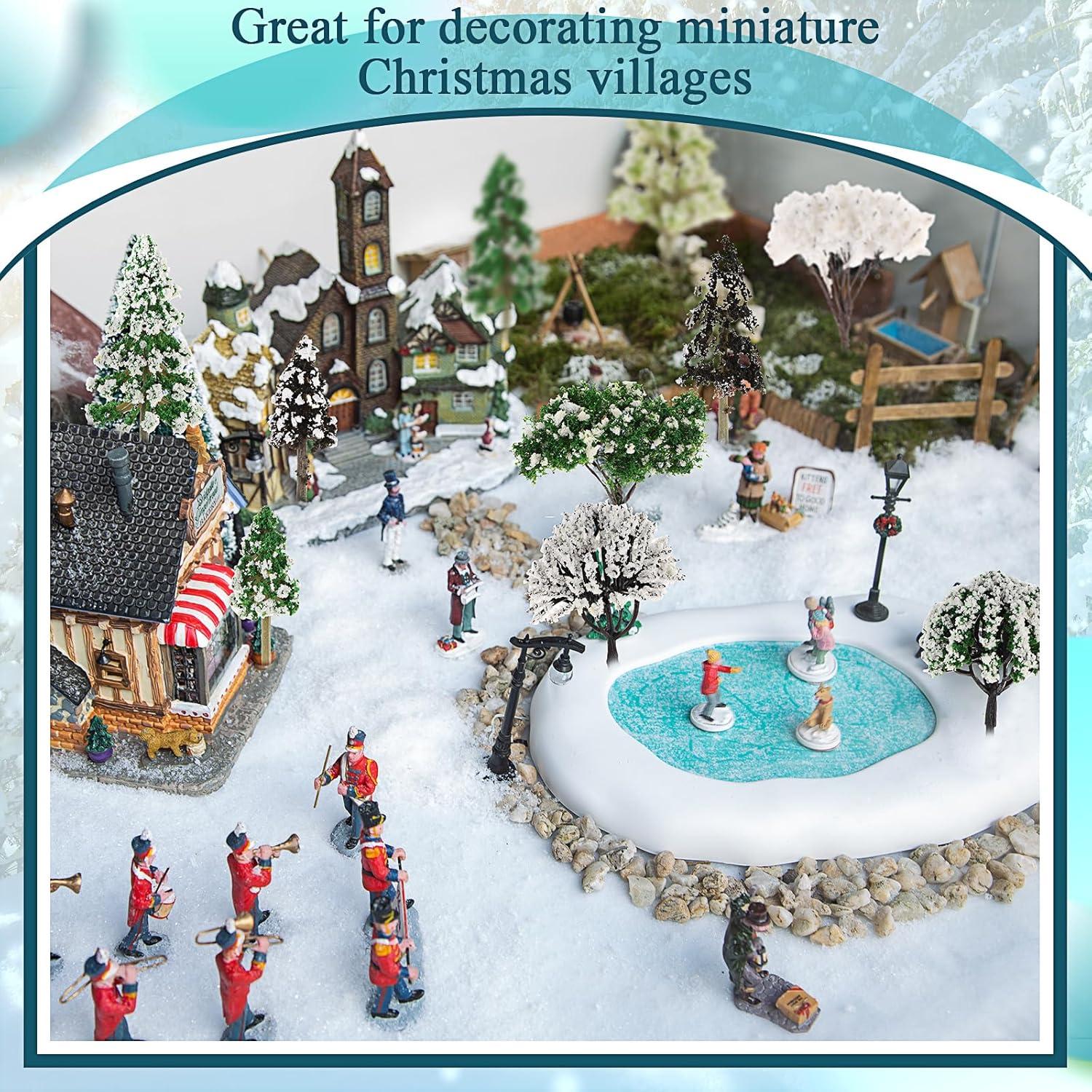 28 Árboles Miniatura Nevados Canlierr para Diorama y Manualidades