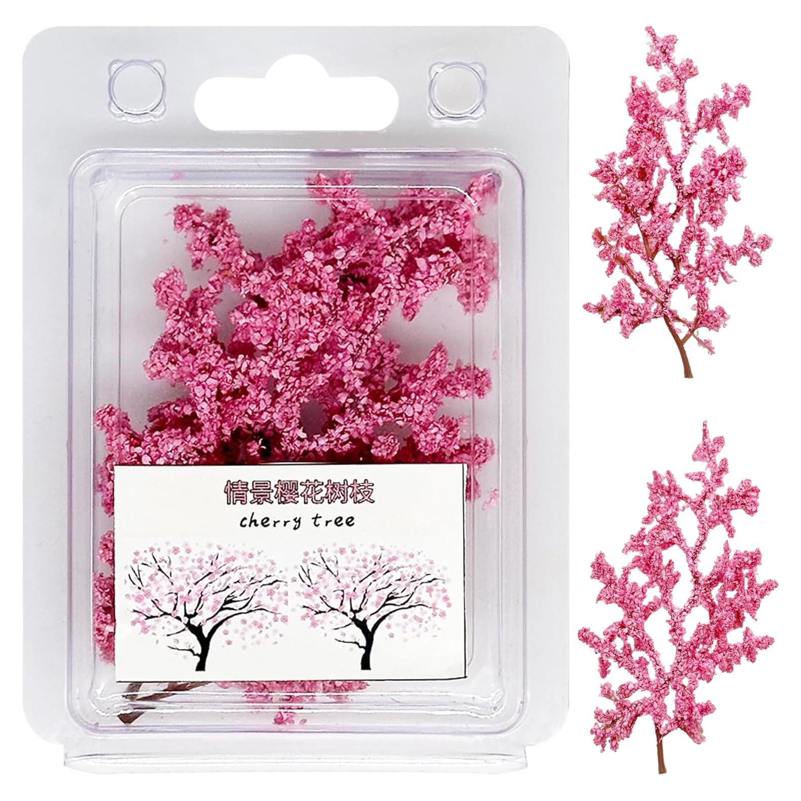 Cayway Mini Árboles Rosa para Dioramas y Ferrocarriles