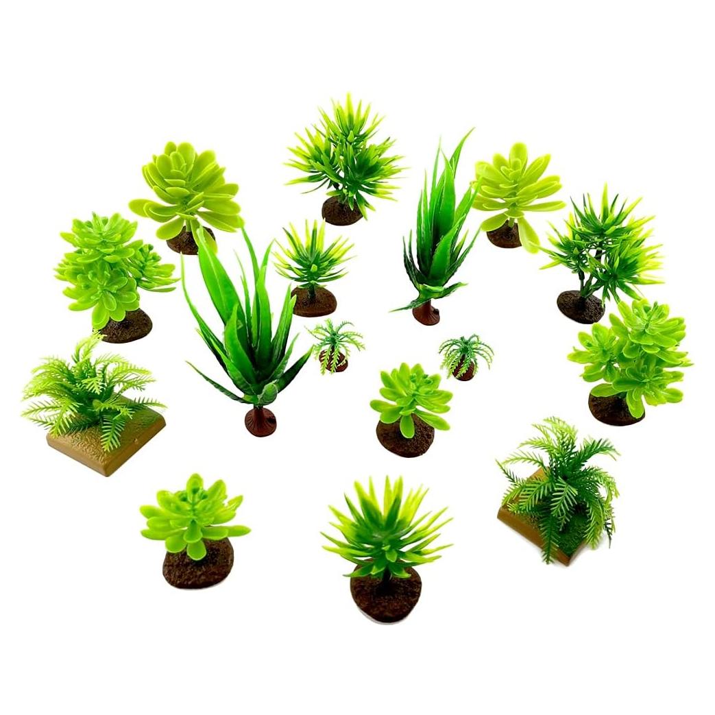 16 Árboles Miniatura de Plástico SaktopDeco para Diorama 2.5-12cm