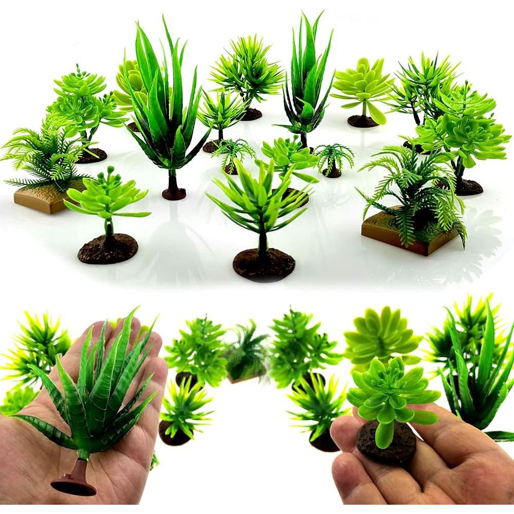 16 Árboles Miniatura de Plástico SaktopDeco para Diorama 2.5-12cm