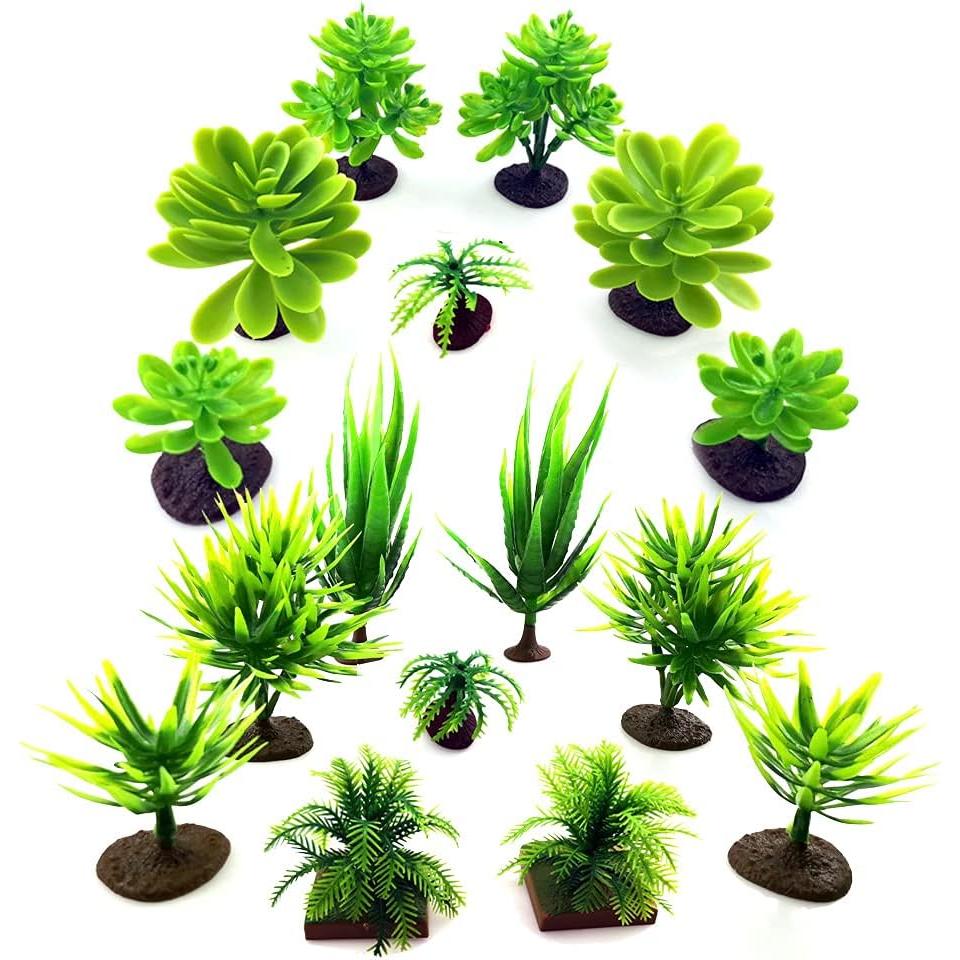 16 Árboles Miniatura de Plástico SaktopDeco para Diorama 2.5-12cm