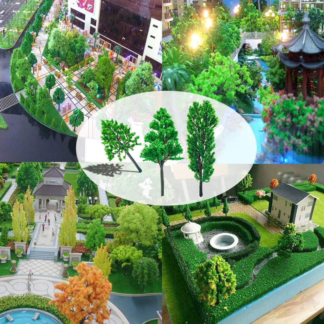 21 Piezas Árboles de Modelo ACKLLR 3-14 cm Verde Natural