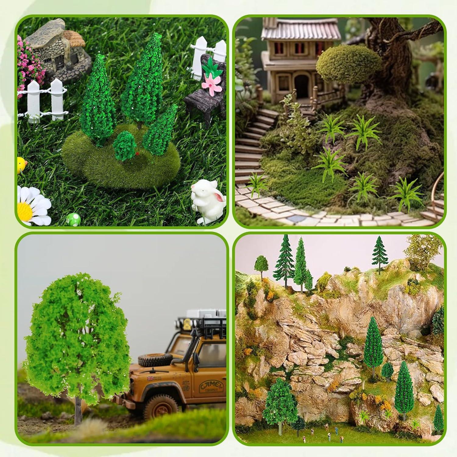 Mini Árboles de Diorama Warmtree 36 Piezas 3.8-16 cm Verde