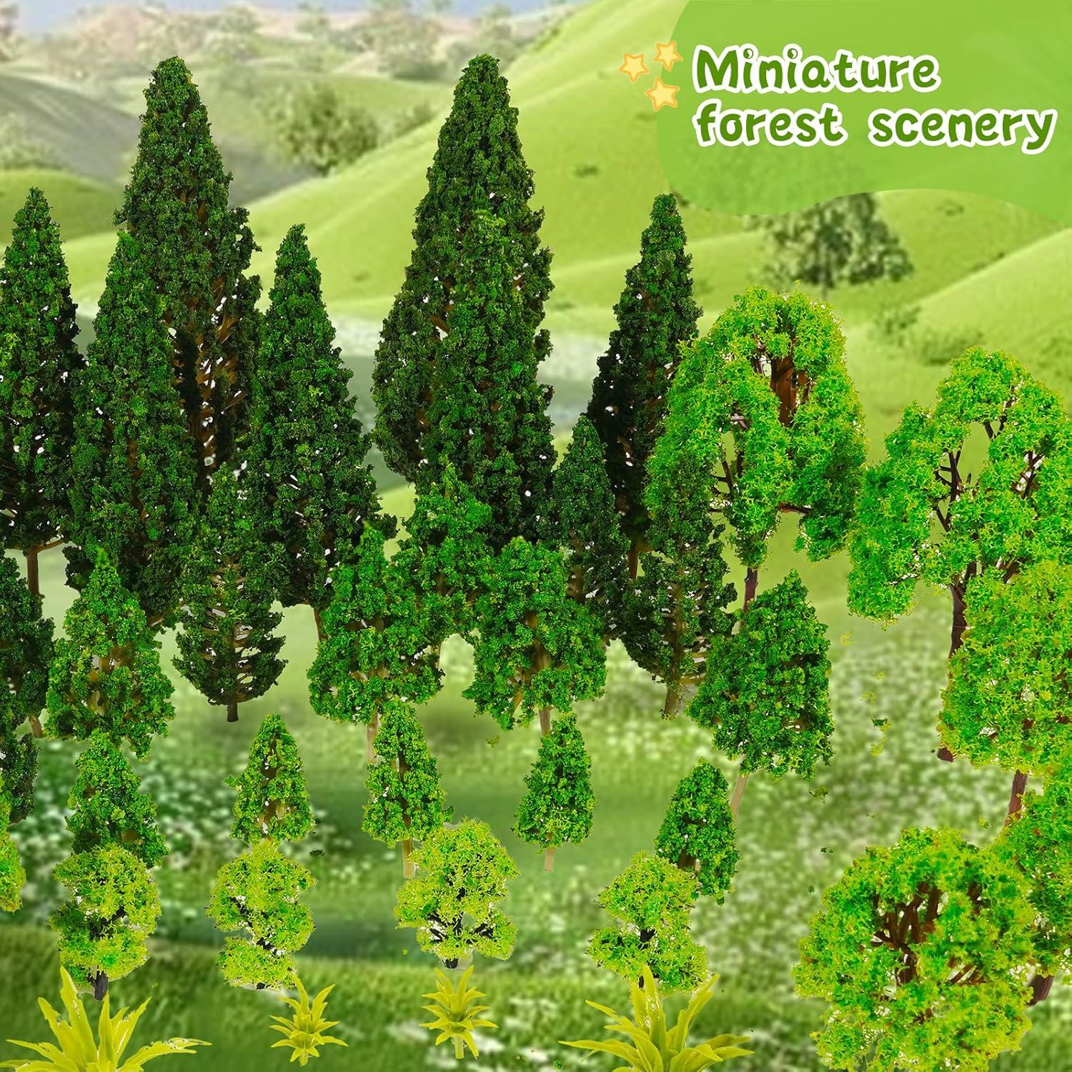 Mini Árboles de Diorama Warmtree 36 Piezas 3.8-16 cm Verde