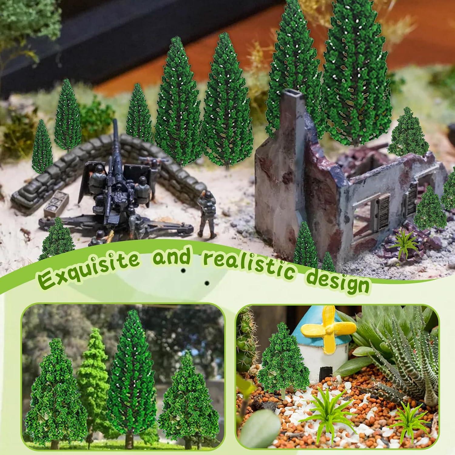 Mini Árboles de Diorama Warmtree 36 Piezas 3.8-16 cm Verde