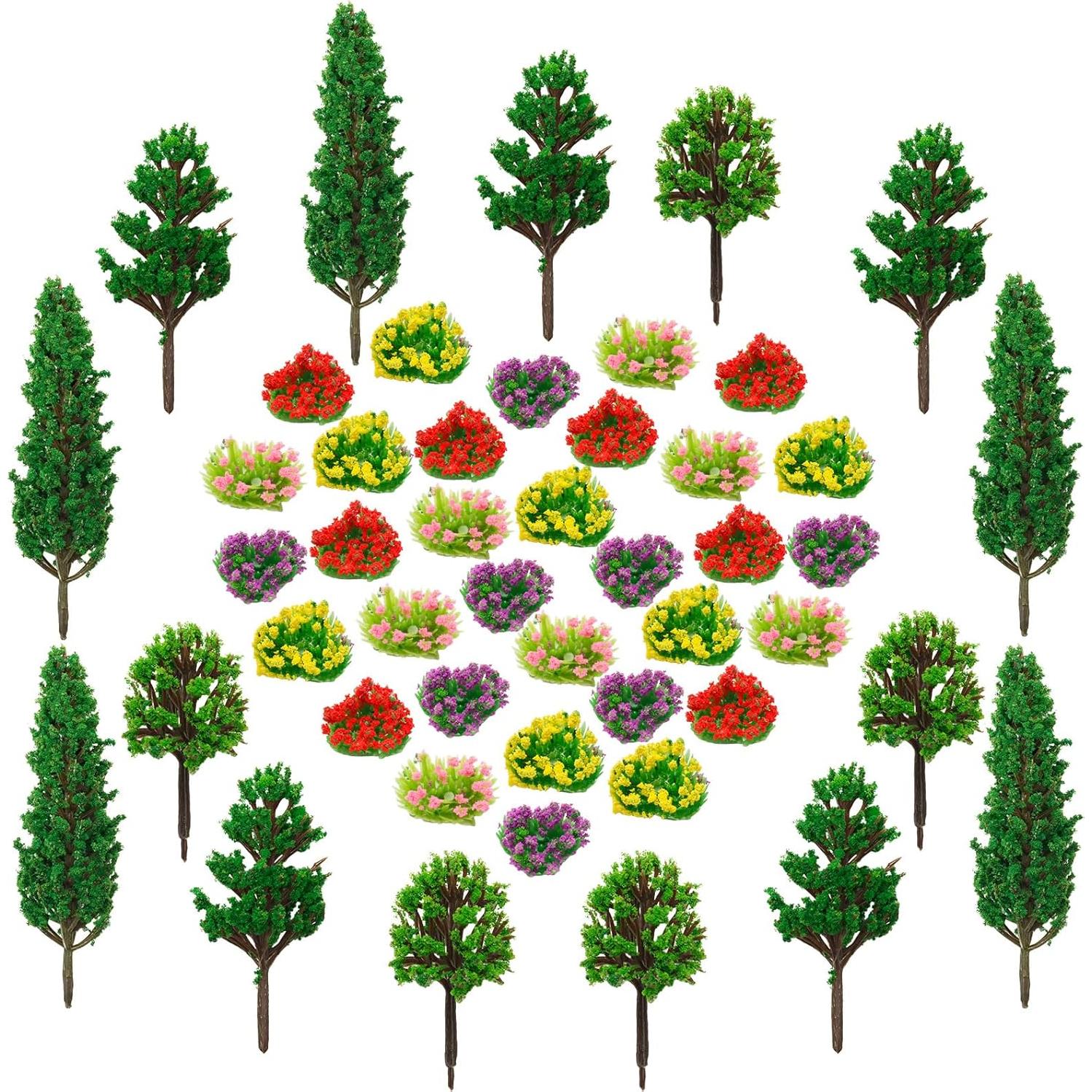 Warmtree 47 Piezas Mini Árboles y Flores Coloridas para Dioramas