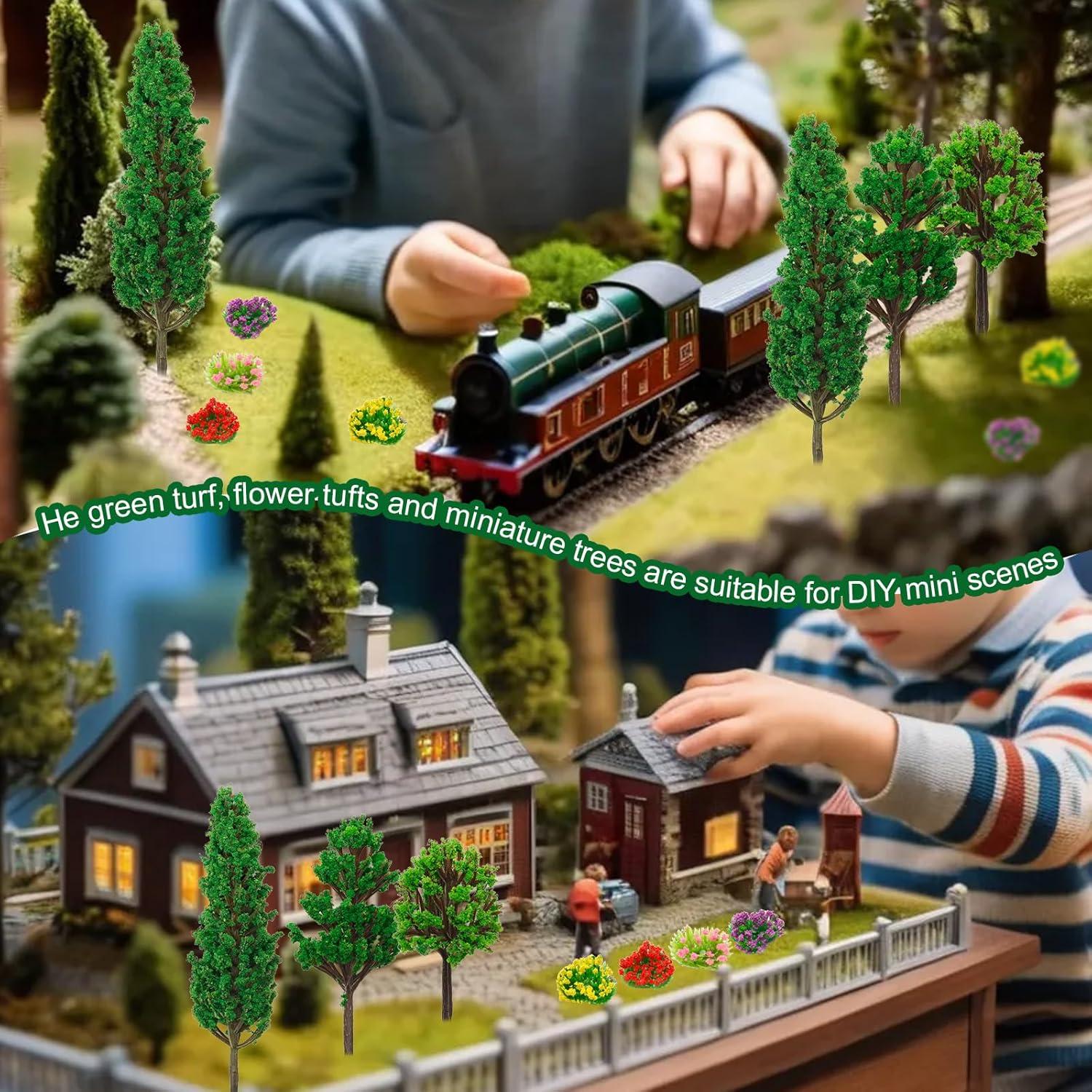 Warmtree 47 Piezas Mini Árboles y Flores Coloridas para Dioramas