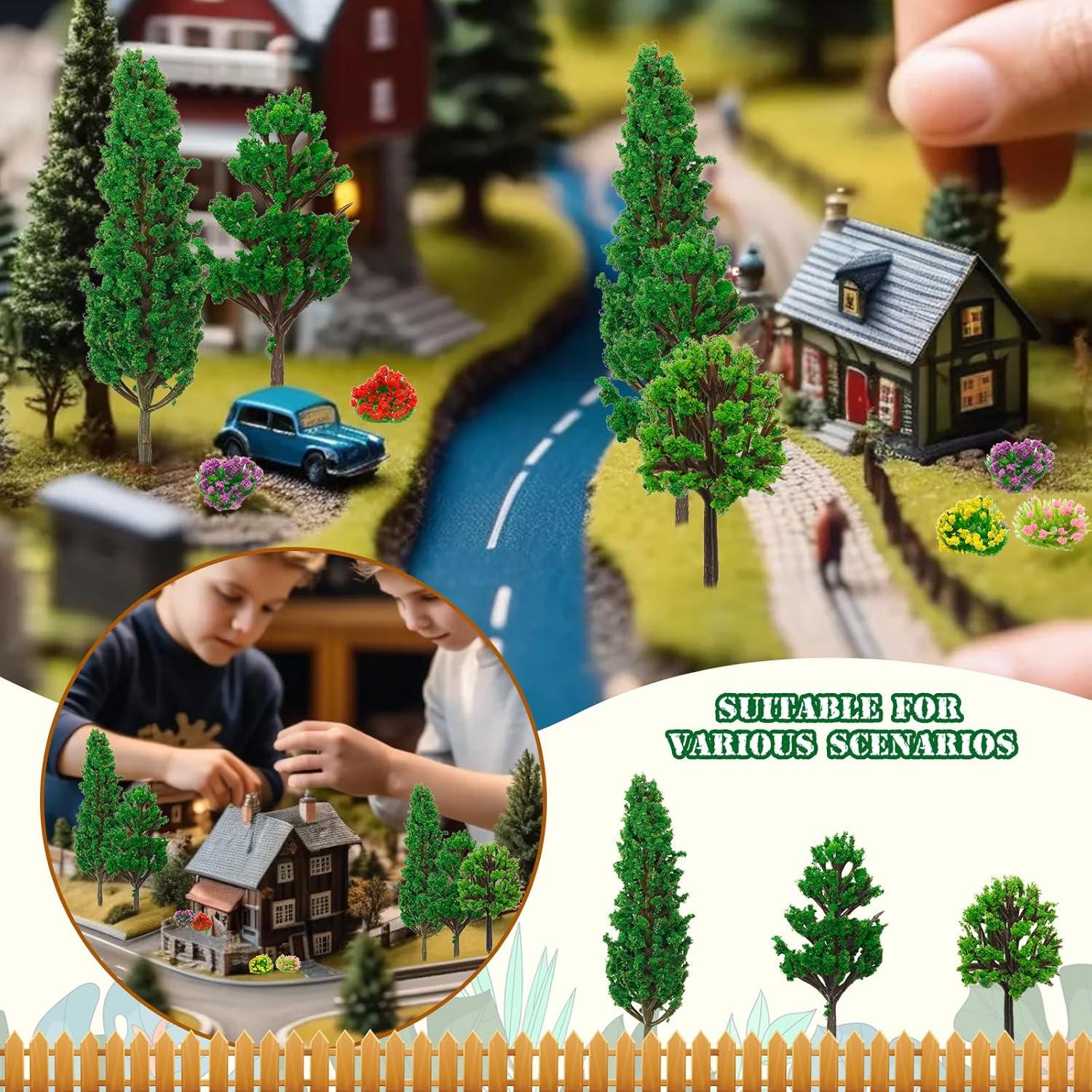 Warmtree 47 Piezas Mini Árboles y Flores Coloridas para Dioramas