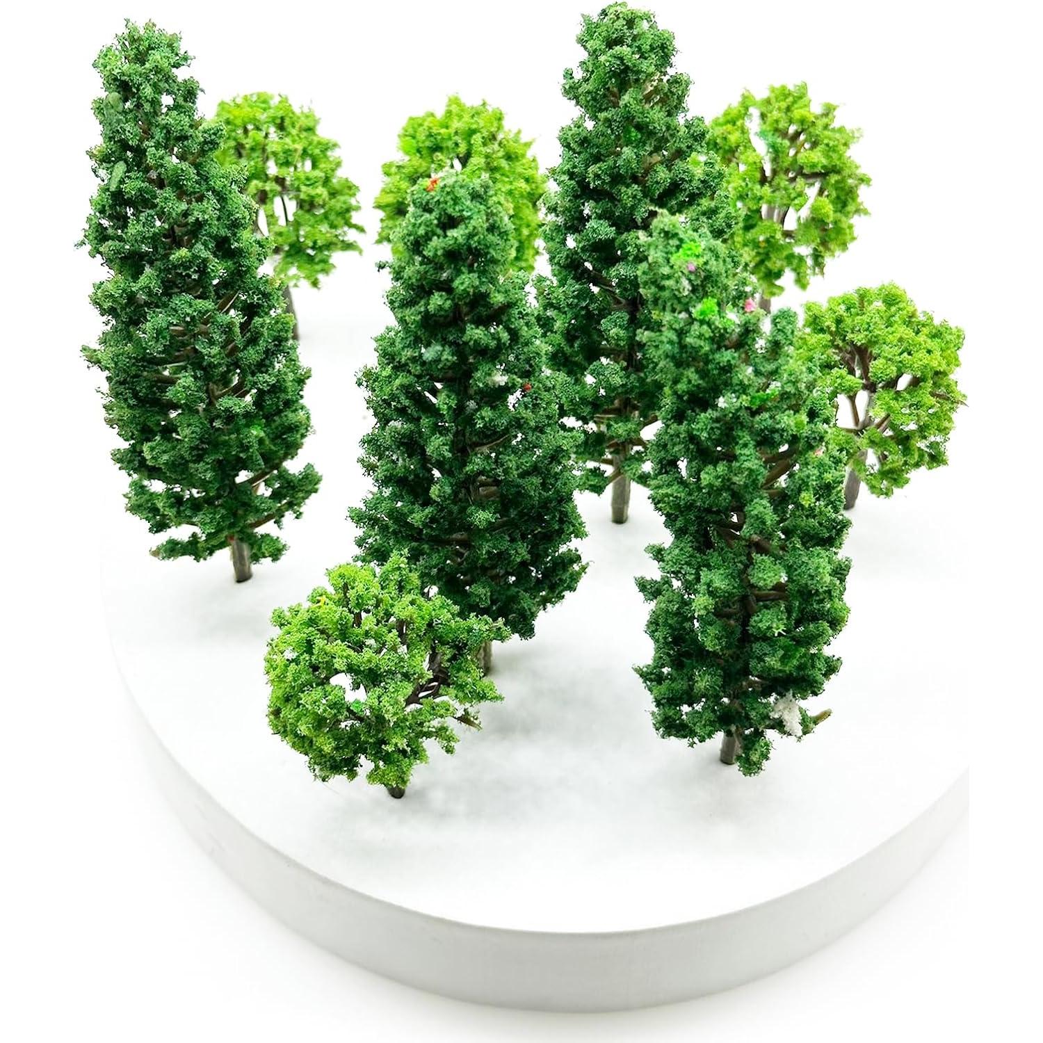 Cayway 60 PCS Miniature Trees Miniature Flower Cluster Mixed Model Trees Accessories Model Train Scenery Fake Trees for Building Model, Model Scenery for DIY Crafts