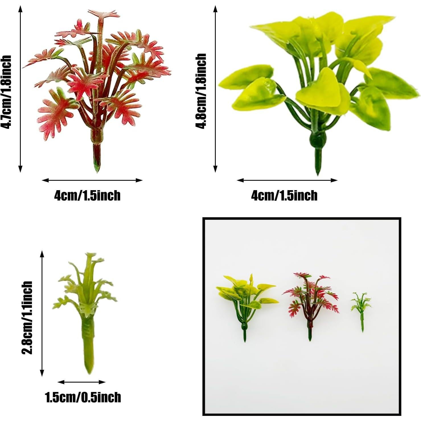 Cayway 100 PCS Plantas Miniatura Plástico 3-6 cm Jardín