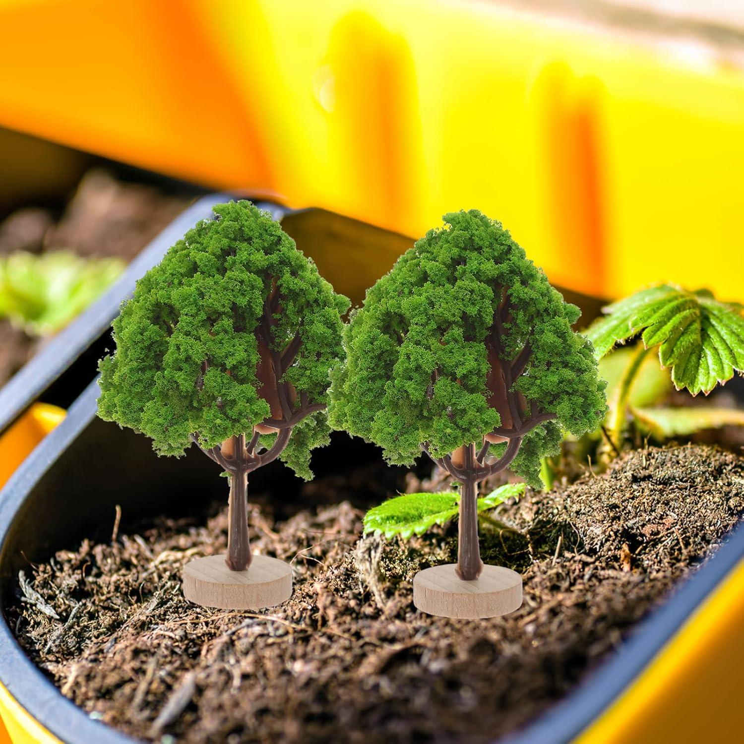 ARTIBETTER 4pcs Árboles Falsos Miniatura 7x4.5cm Jardín