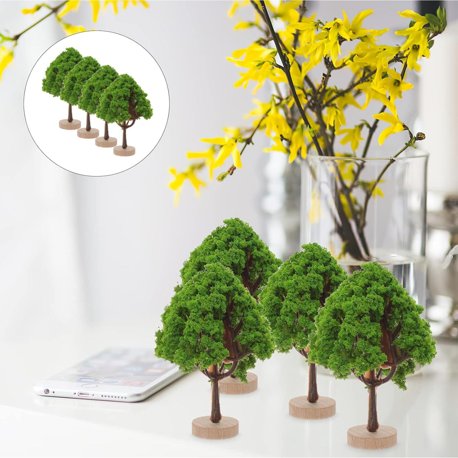 ARTIBETTER 4pcs Árboles Falsos Miniatura 7x4.5cm Jardín