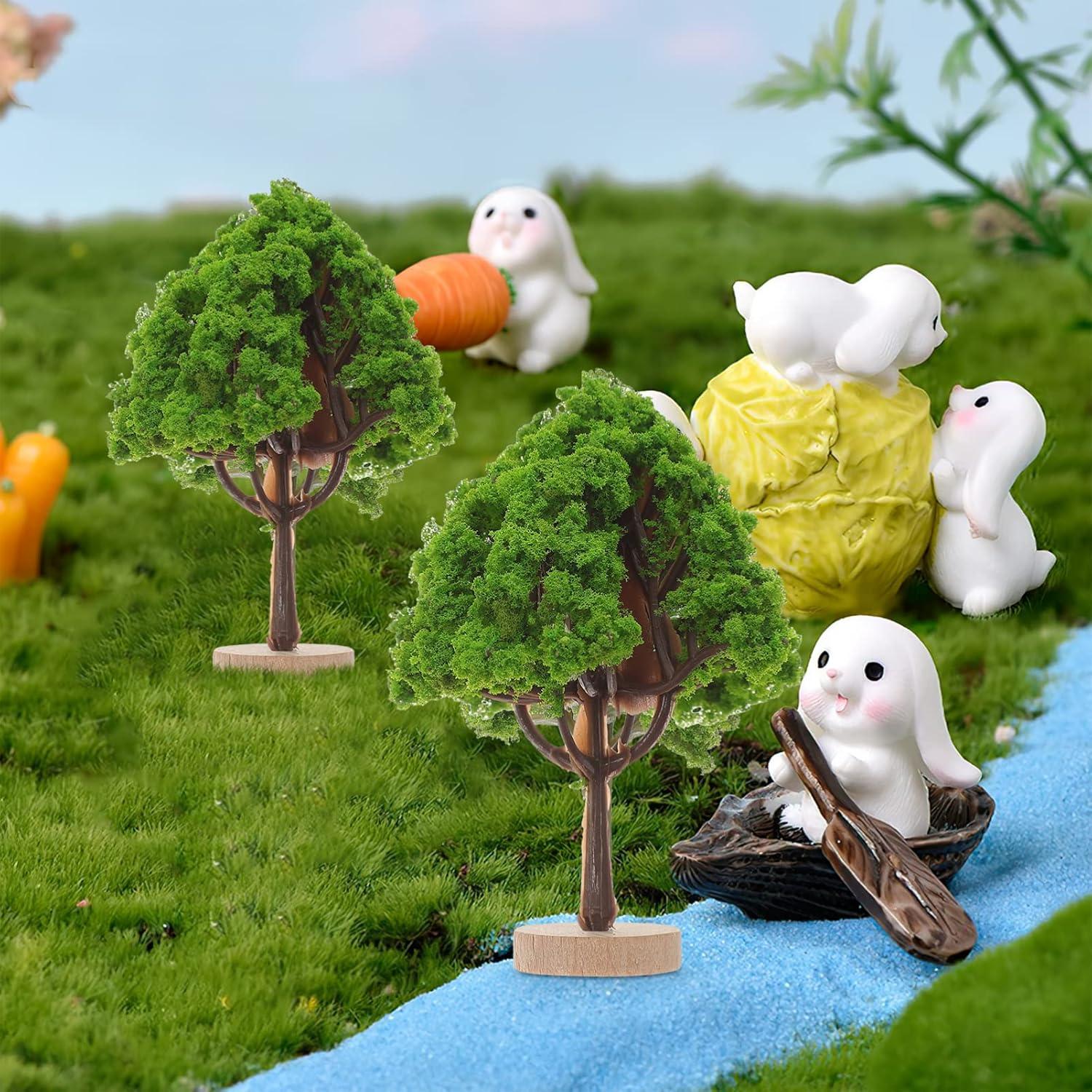 ARTIBETTER 4pcs Árboles Falsos Miniatura 7x4.5cm Jardín