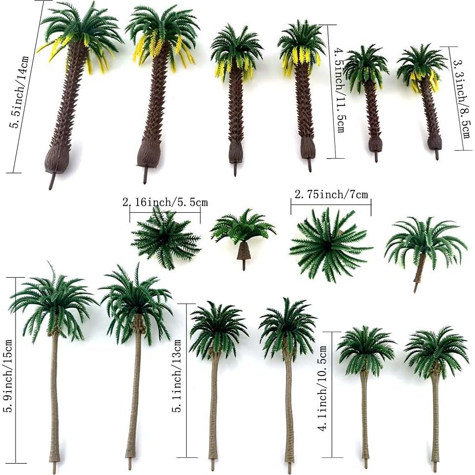 16 Piezas Árboles de Coco Tropical SaktopDeco 2.5-12cm