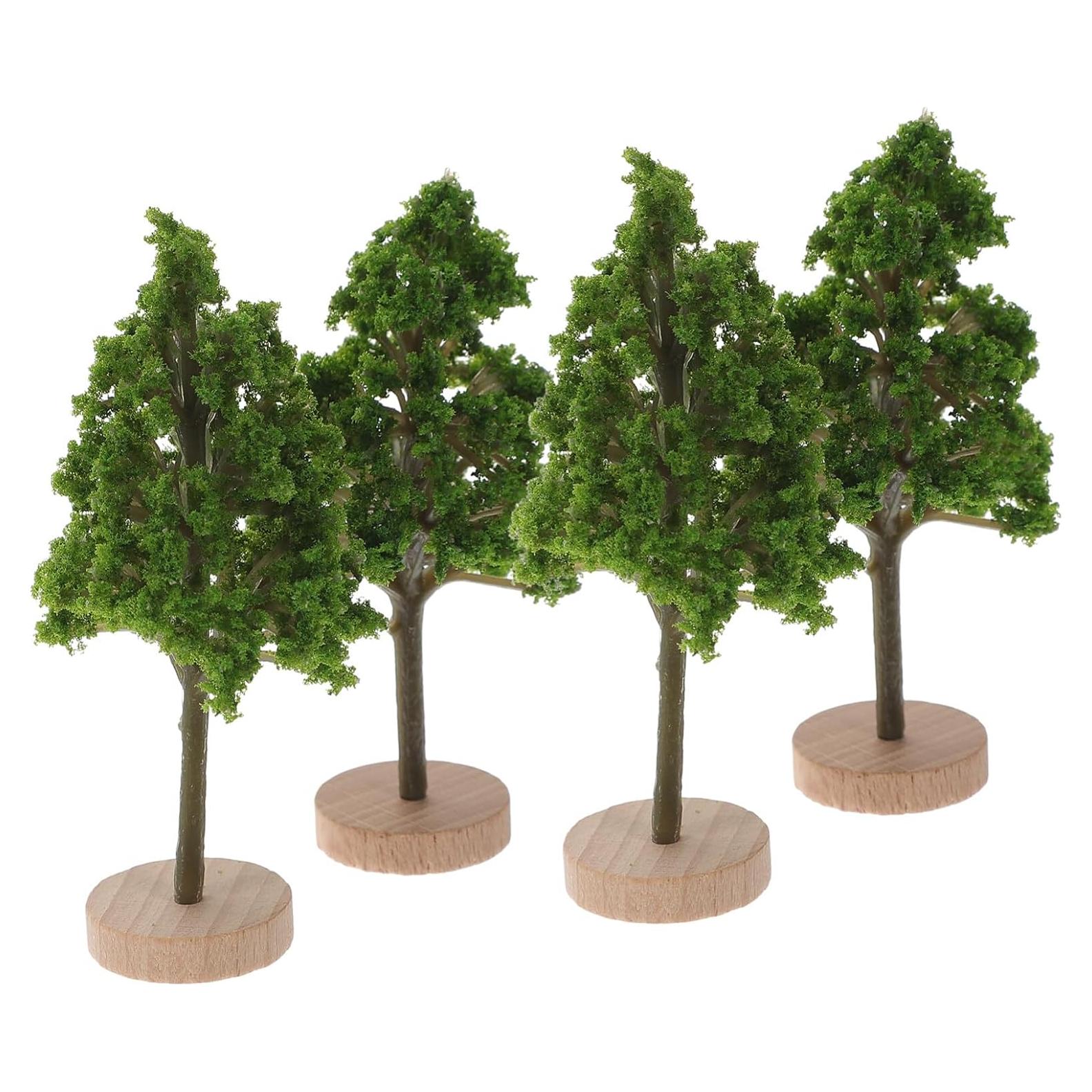 Kichvoe Mini Árboles 4Pcs para Dioramas 6x3cm Verde