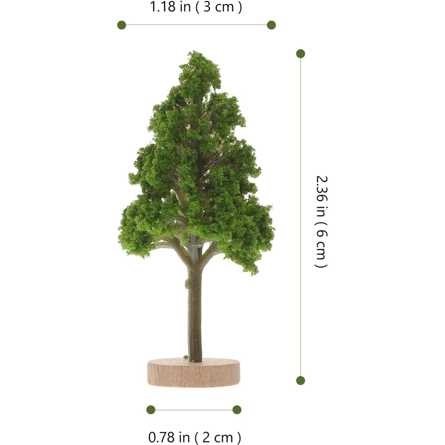 Kichvoe Mini Árboles 4Pcs para Dioramas 6x3cm Verde