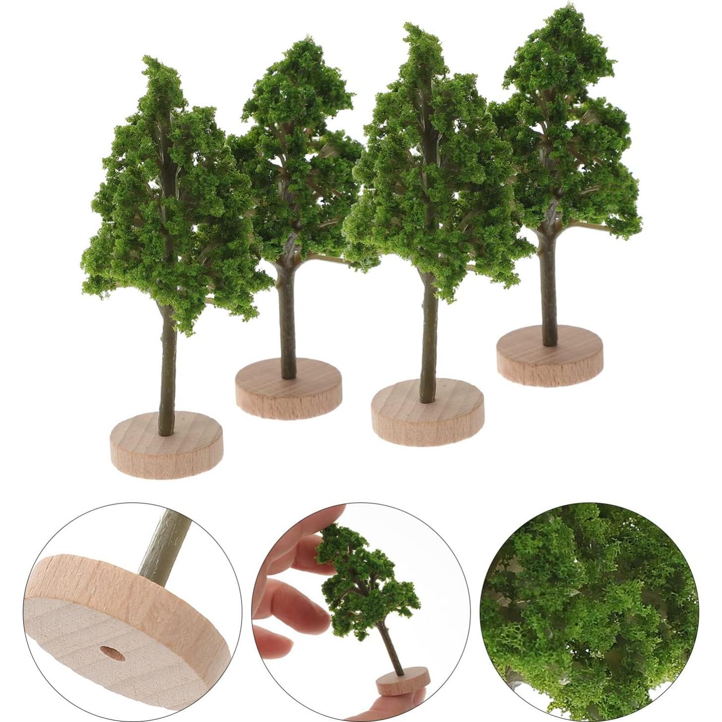 Kichvoe Mini Árboles 4Pcs para Dioramas 6x3cm Verde