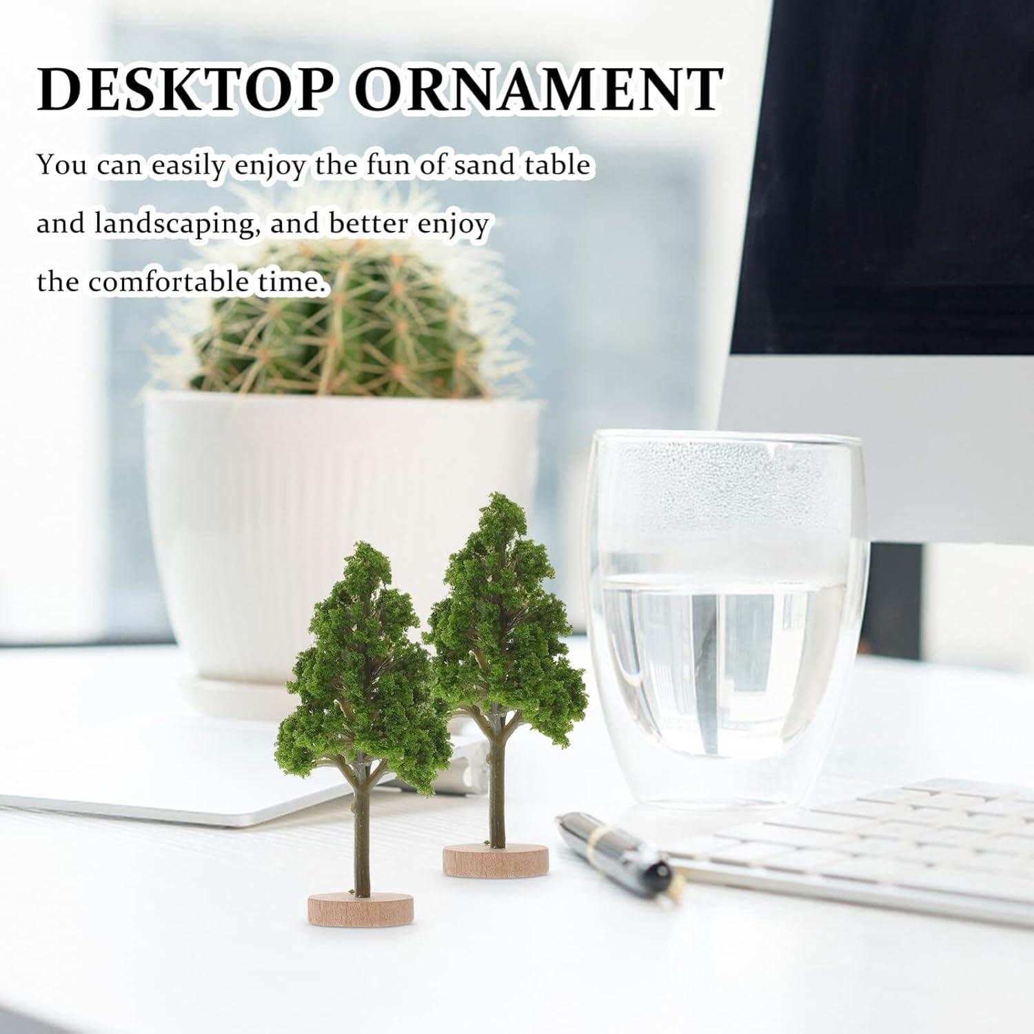 Kichvoe Mini Árboles 4Pcs para Dioramas 6x3cm Verde