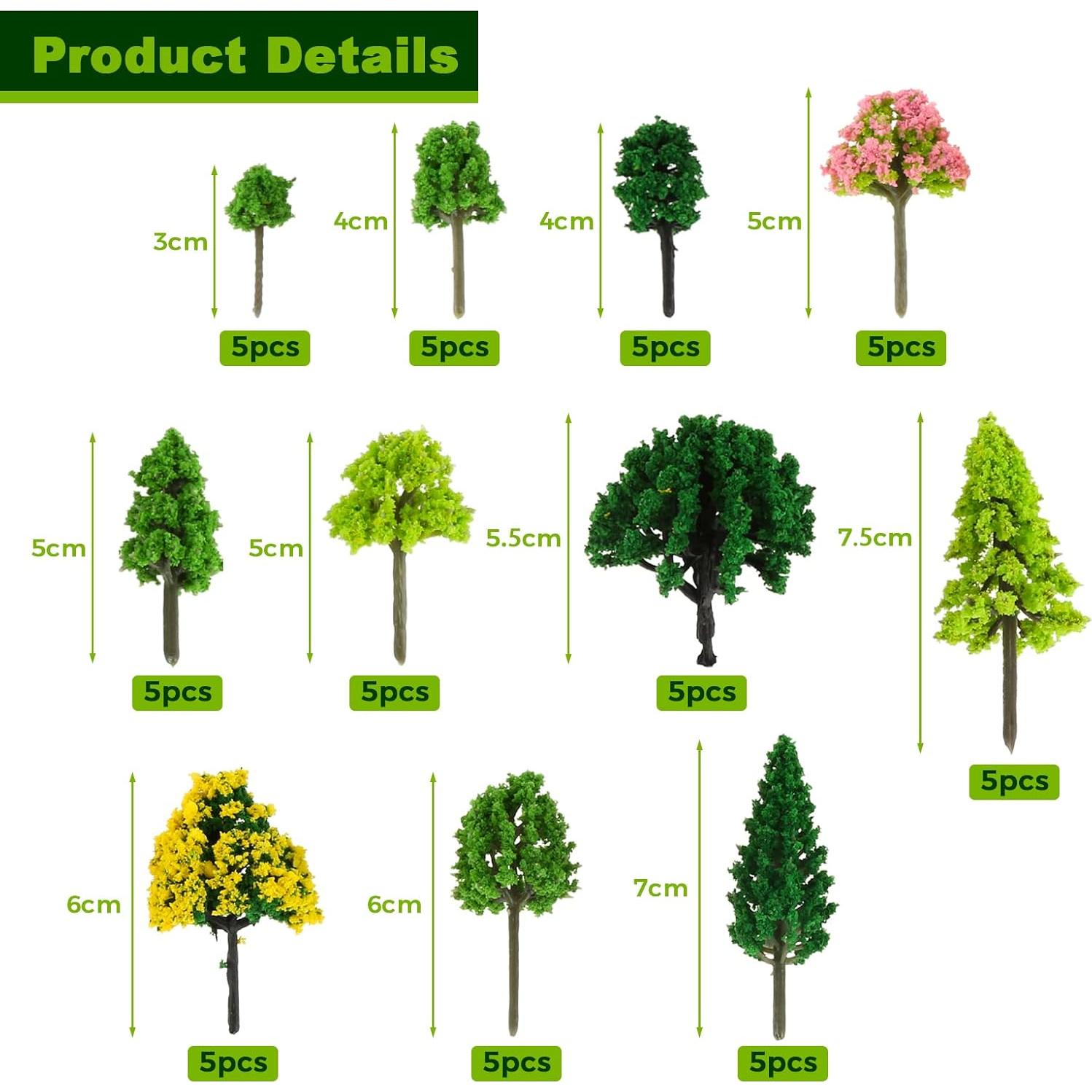 Yetaha 55 Piezas Árboles Miniatura Mixtos para Jardín