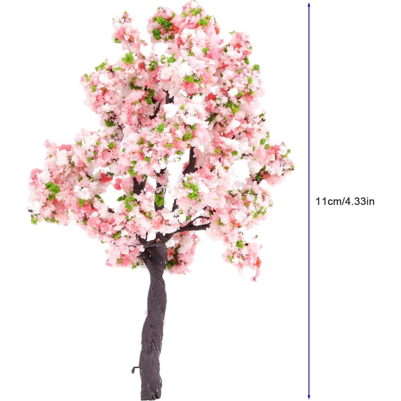 Yetaha 10PCS Árboles Modelo Flor Rosa 11cm para Diorama