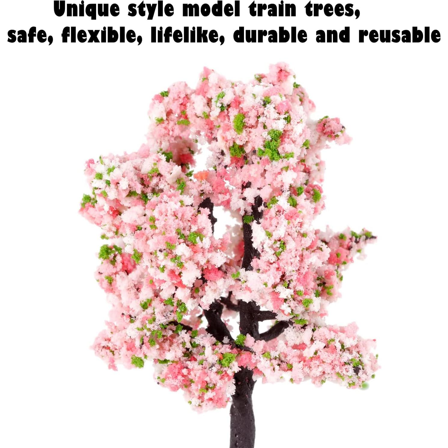 Yetaha 10PCS Árboles Modelo Flor Rosa 11cm para Diorama