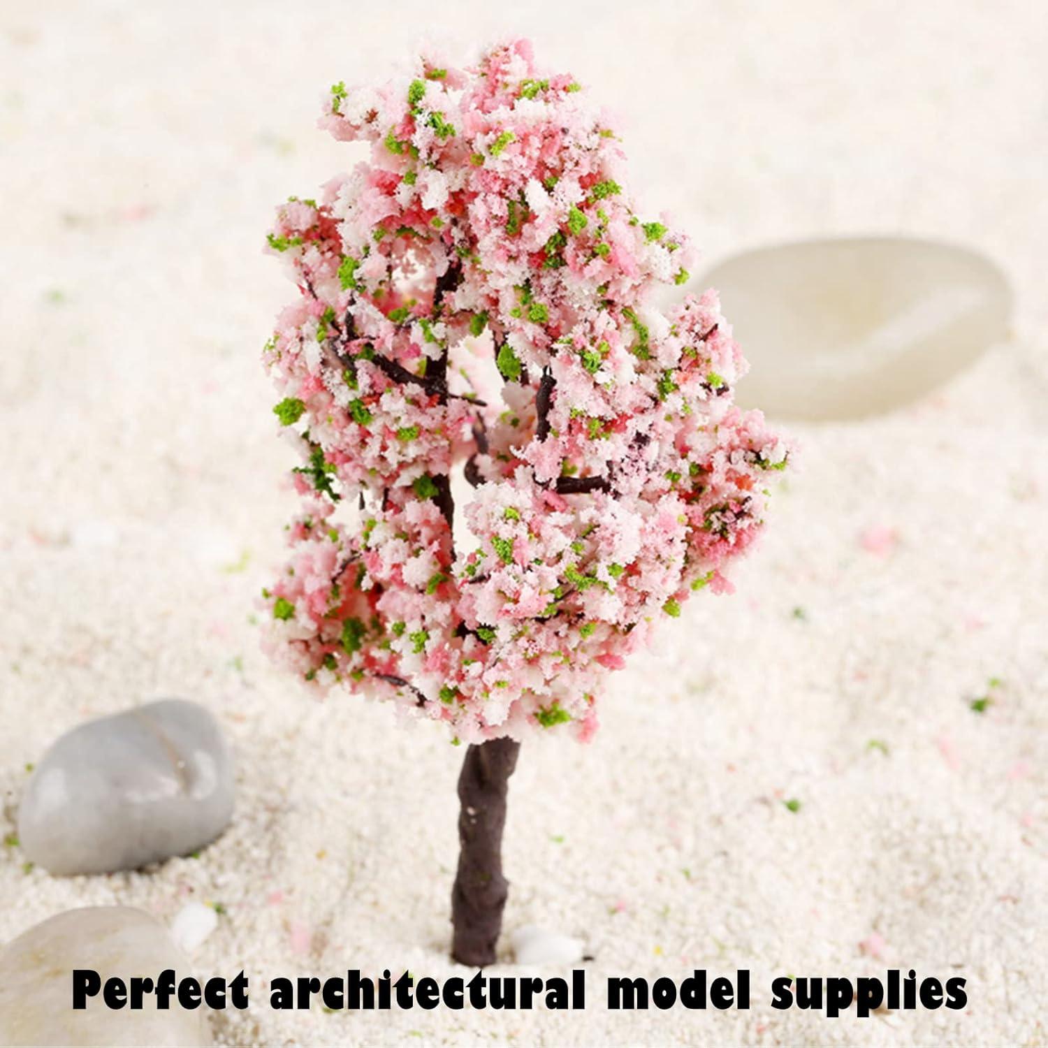 Yetaha 10PCS Árboles Modelo Flor Rosa 11cm para Diorama