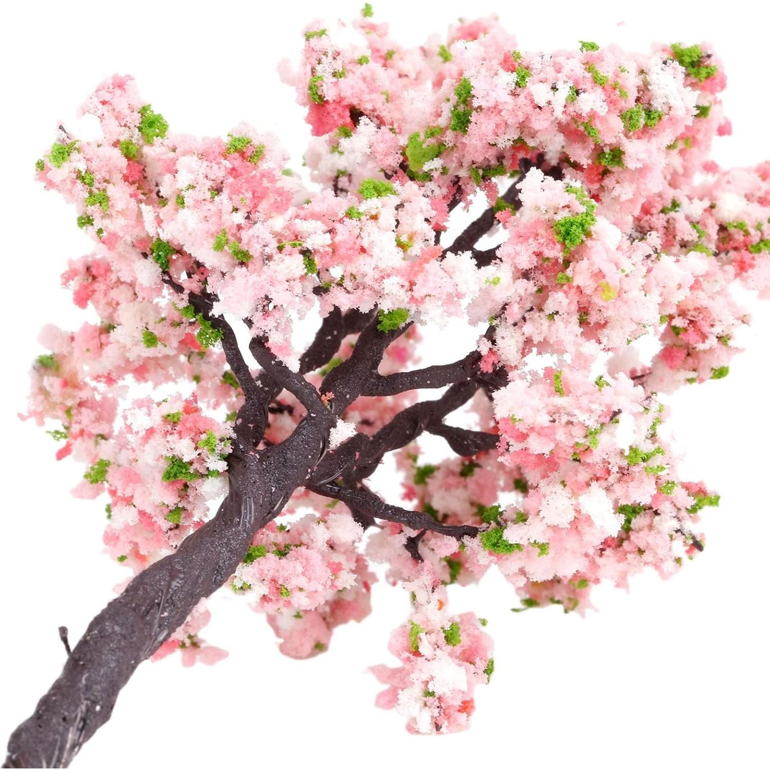 Yetaha 10PCS Árboles Modelo Flor Rosa 11cm para Diorama