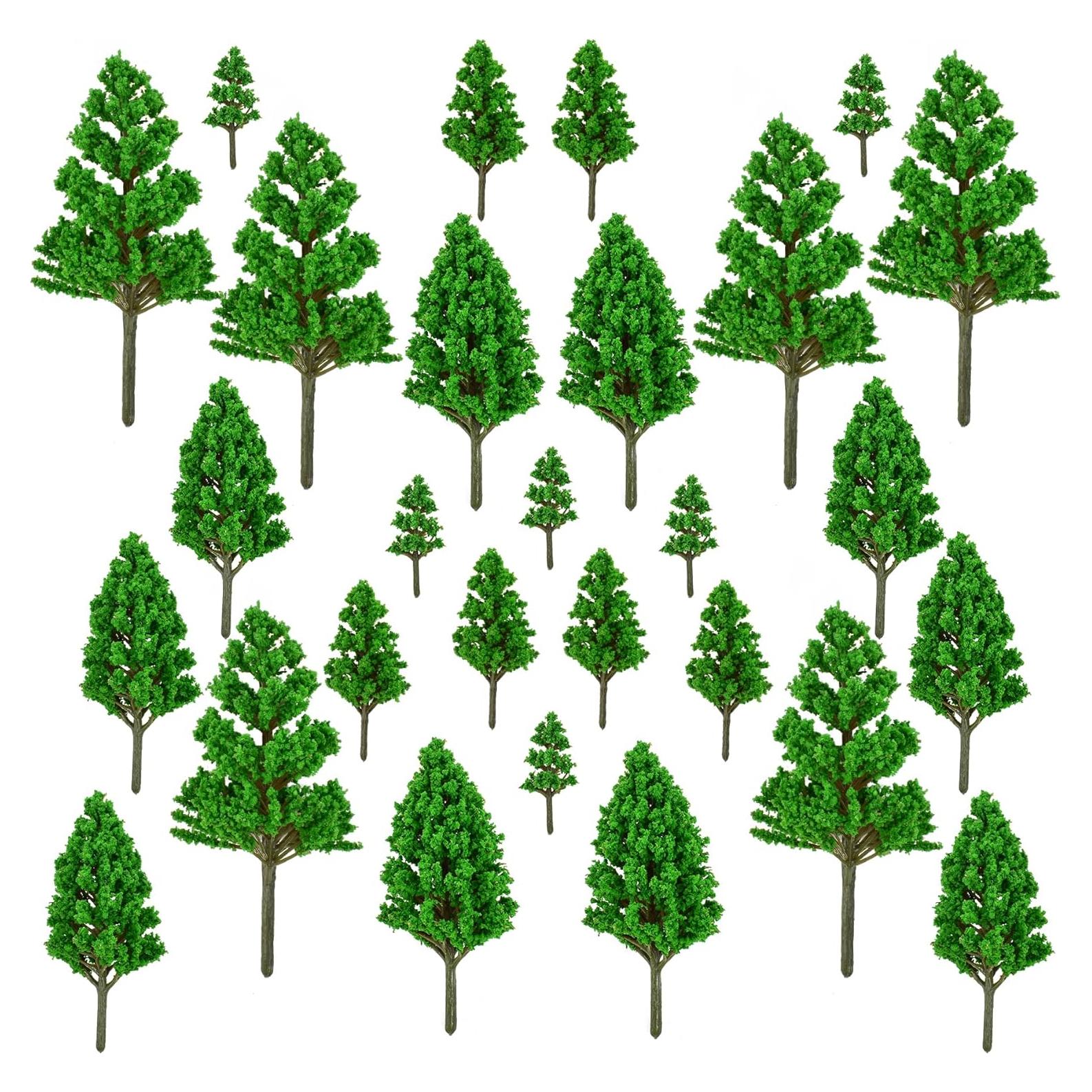 Miniaturas de Árboles Falsos LUEYAO 30 PCS Verde 3-10 cm