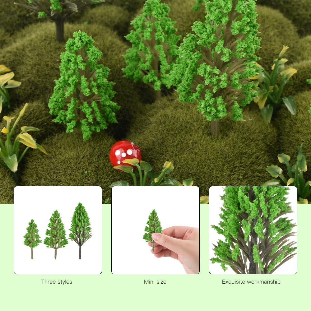 Miniaturas de Árboles Falsos LUEYAO 30 PCS Verde 3-10 cm