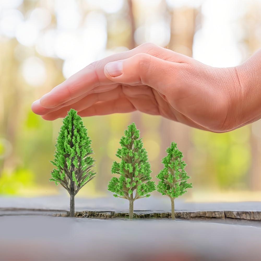 Miniaturas de Árboles Falsos LUEYAO 30 PCS Verde 3-10 cm