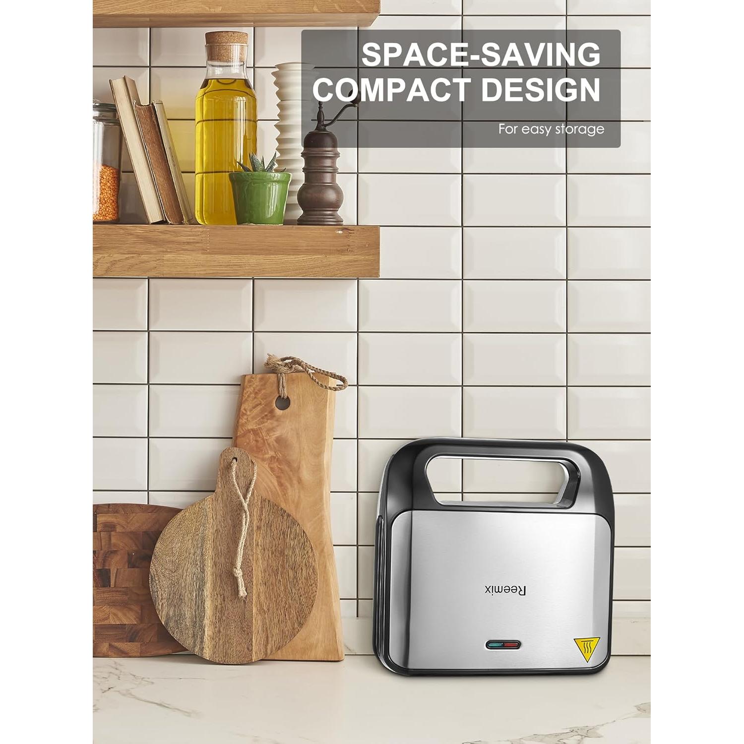 Horno de Waffles Reemix 3 en 1 con Placas Removibles