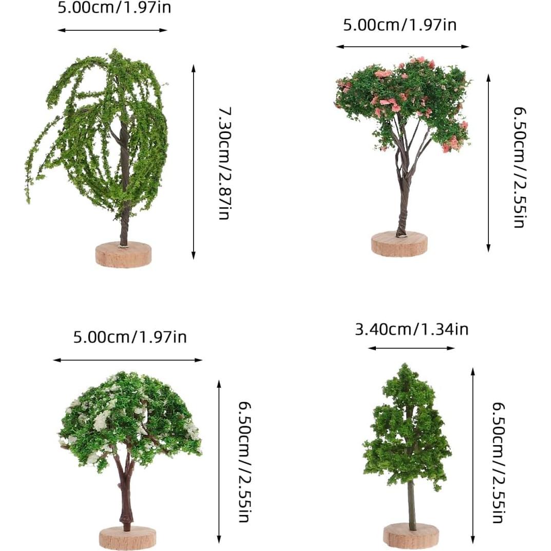 Luxshiny 5pcs Árboles de Plástico para Diorama 7,29cm