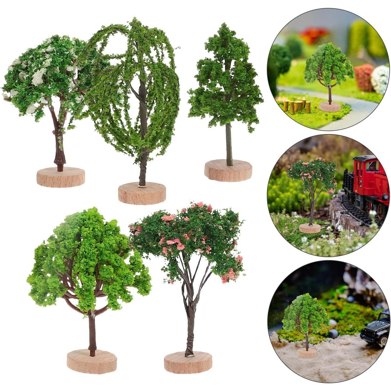 Luxshiny 5pcs Árboles de Plástico para Diorama 7,29cm