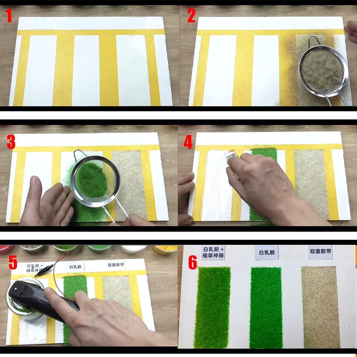 Cayway 10 Piezas Césped Estático 8 Colores 3MM para Modelos