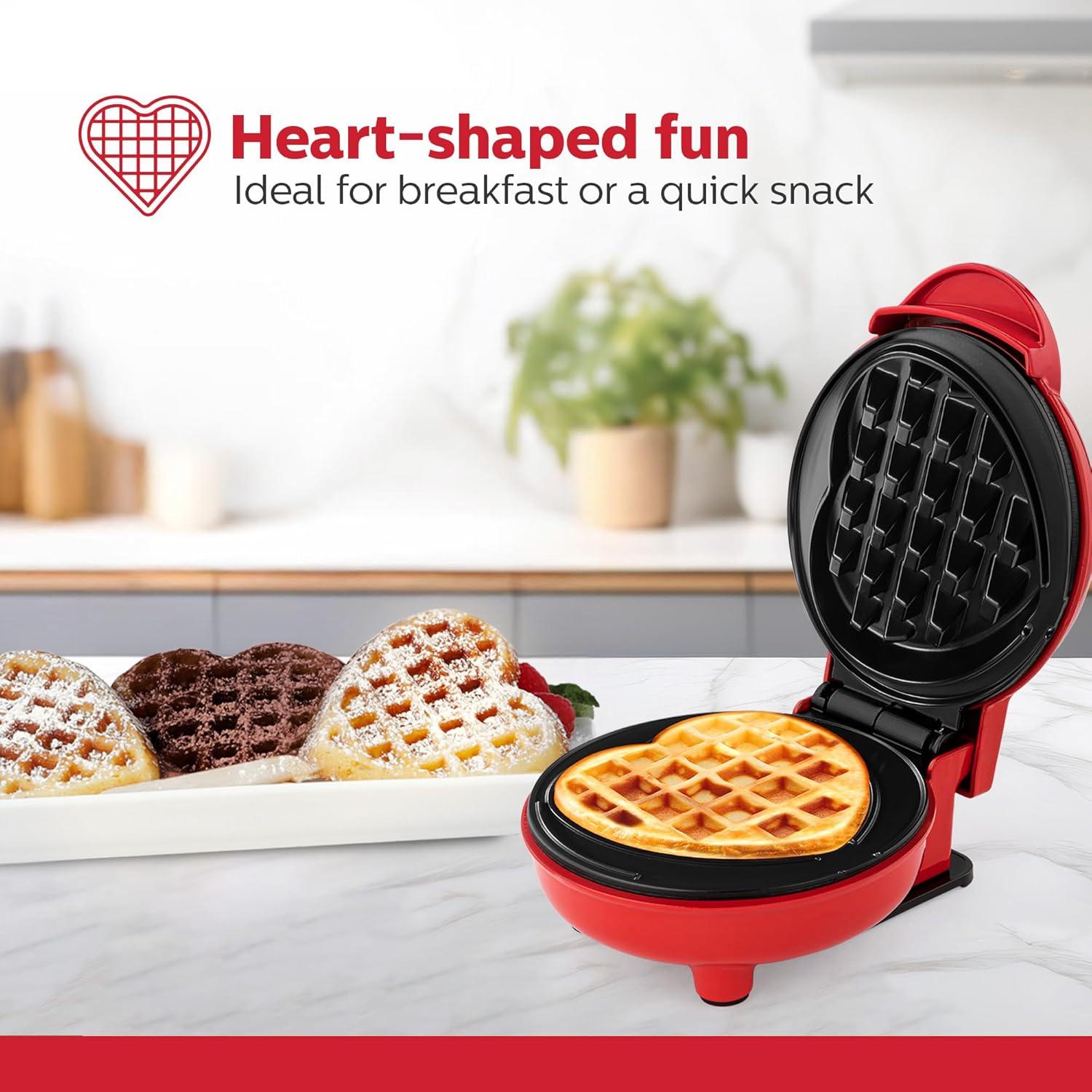 Horno de Waffles Holstein Housewares Corazón Rojo 10 cm