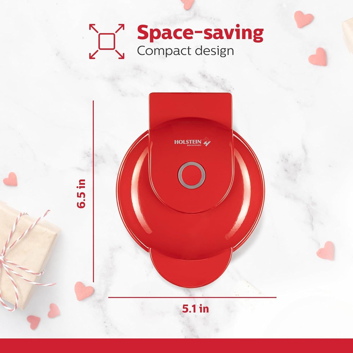 Horno de Waffles Holstein Housewares Corazón Rojo 10 cm