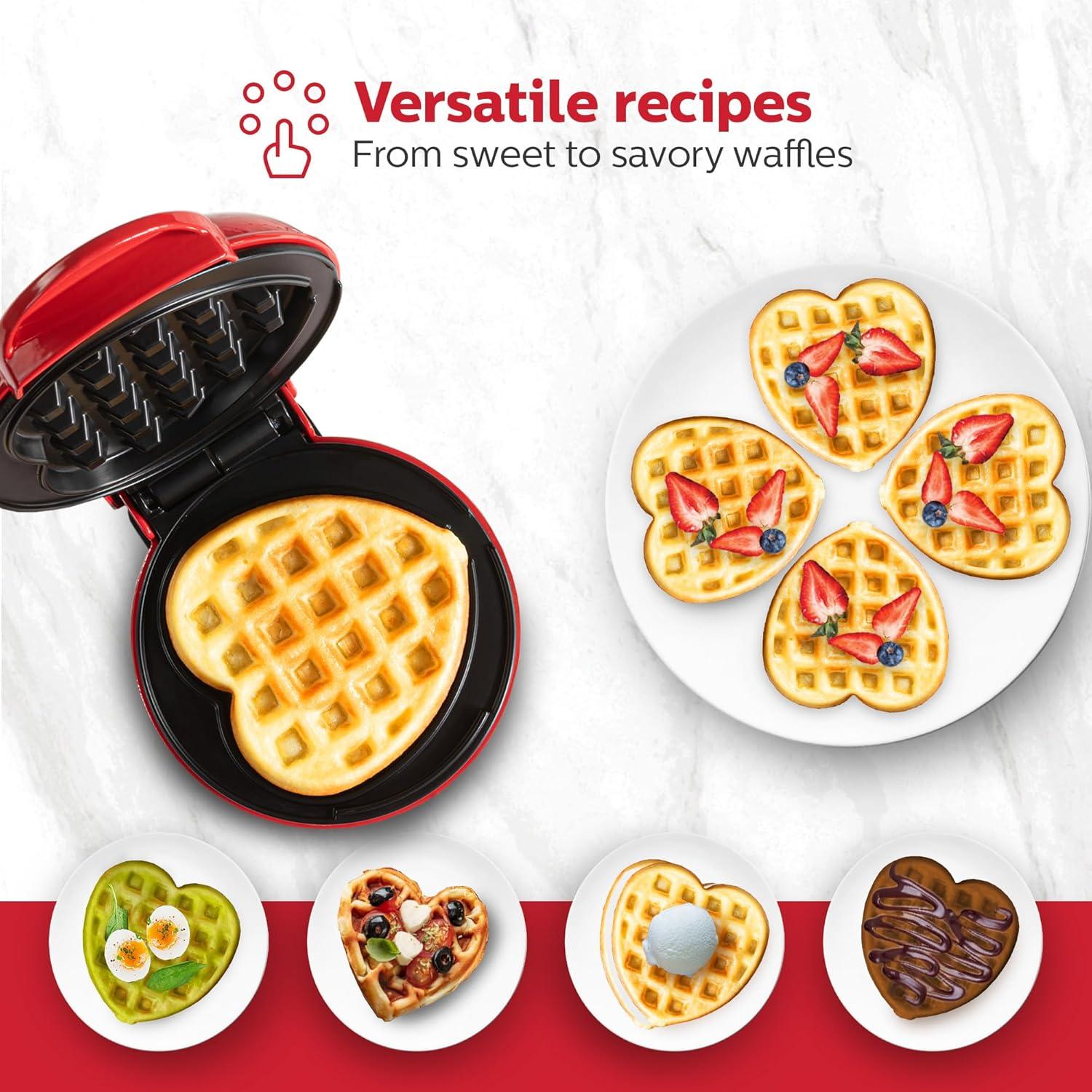 Horno de Waffles Holstein Housewares Corazón Rojo 10 cm