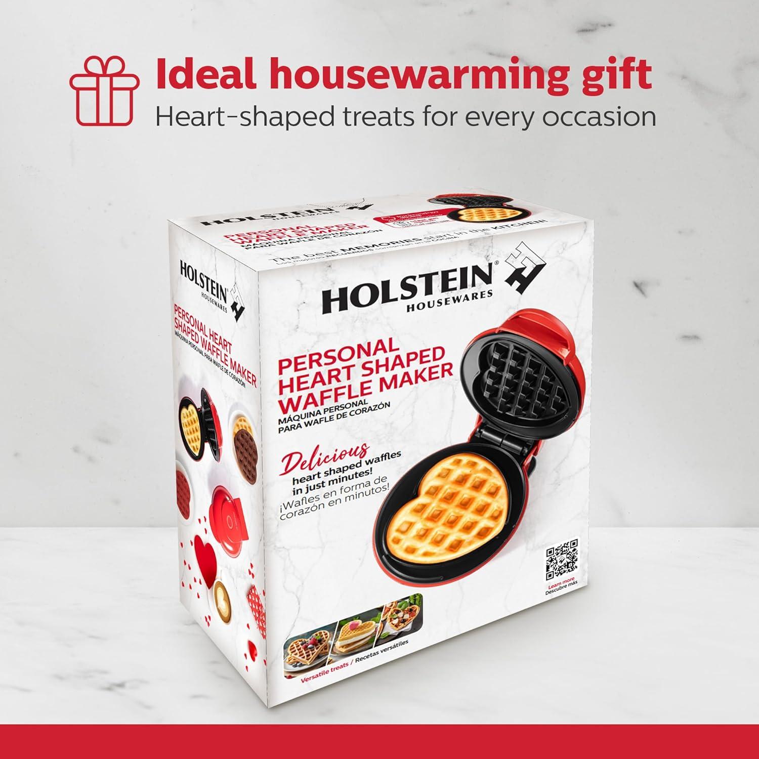 Horno de Waffles Holstein Housewares Corazón Rojo 10 cm