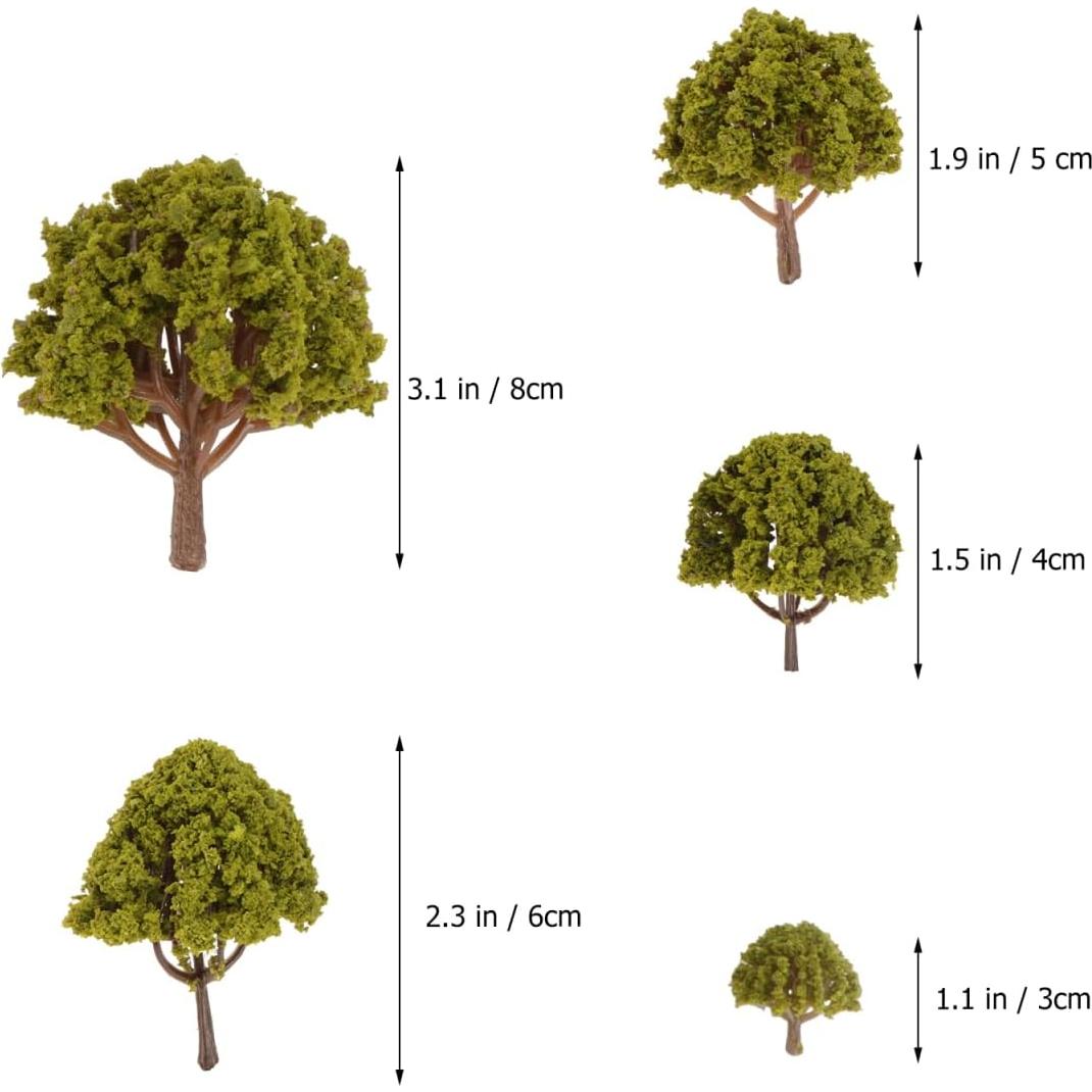 20 Mini Árboles Falsos BESPORTBLE 3-8cm Verde Decoración