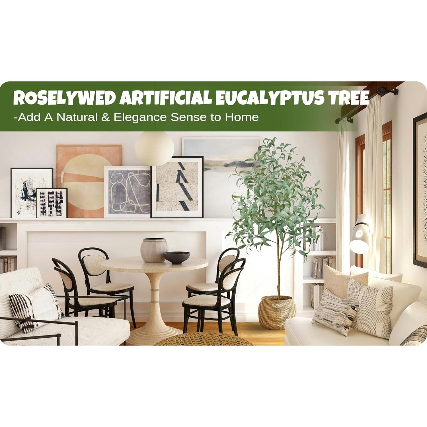 Árbol de Eucalipto Artificial Roselywed 213 cm Decoración