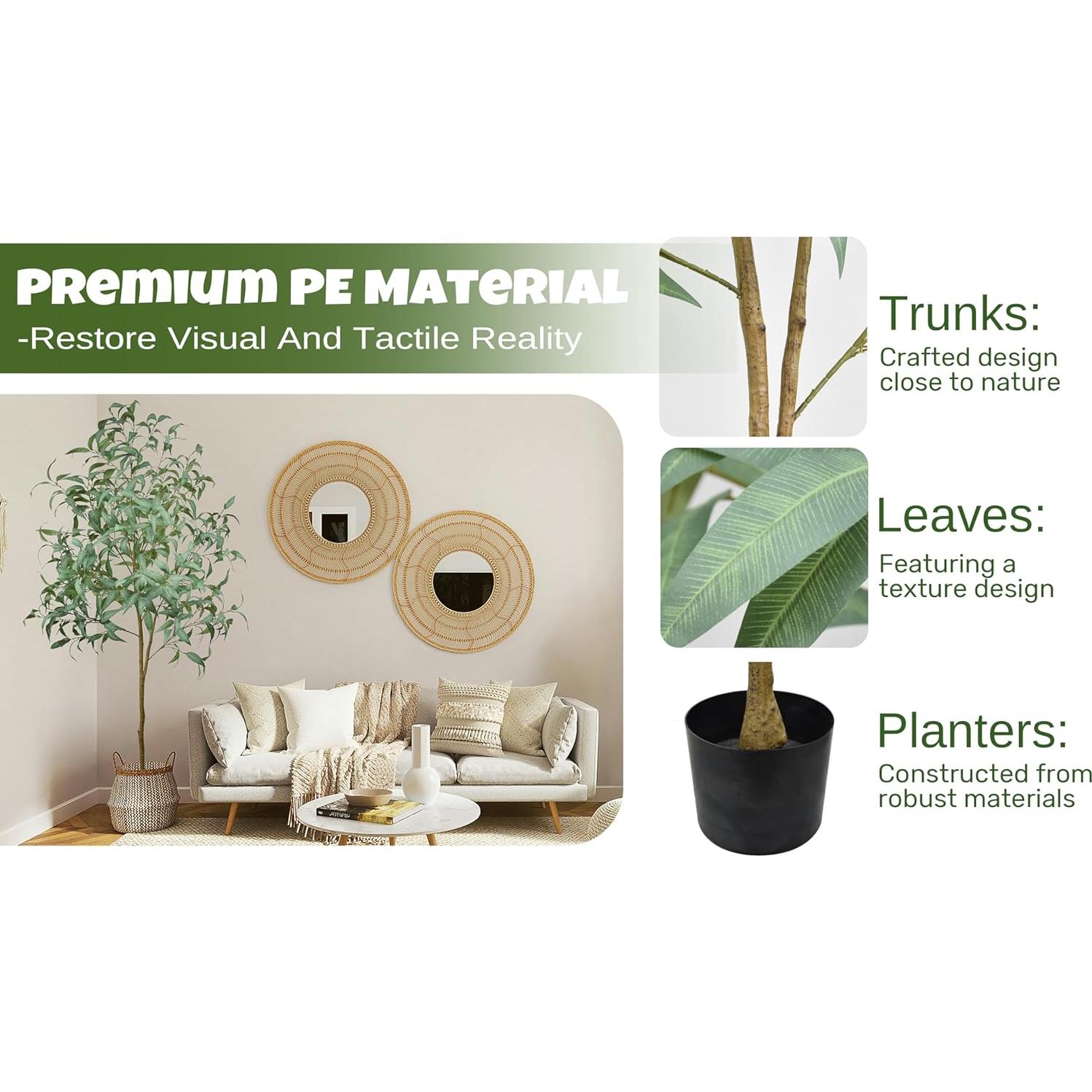 Árbol de Eucalipto Artificial Roselywed 213 cm Decoración