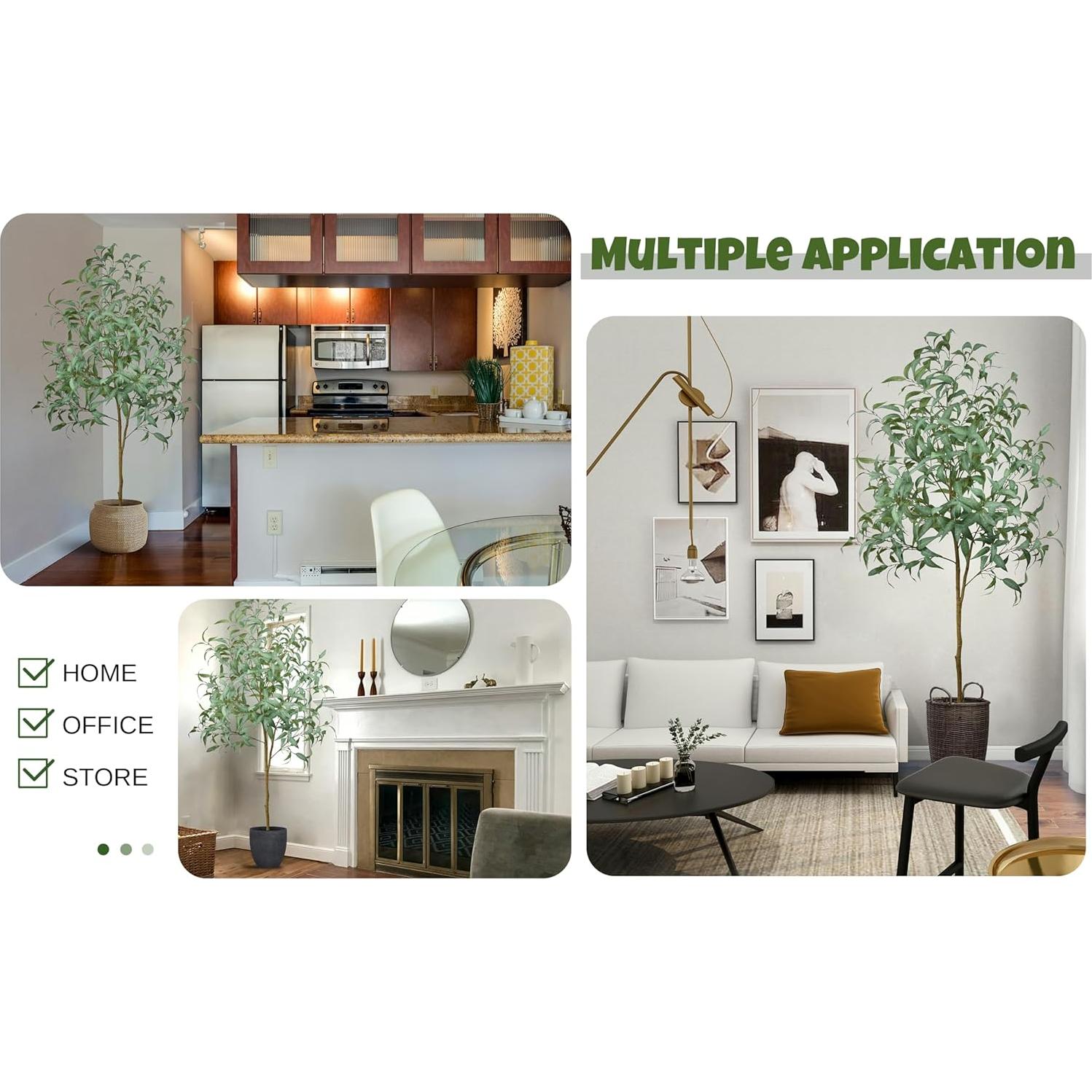 Árbol de Eucalipto Artificial Roselywed 213 cm Decoración